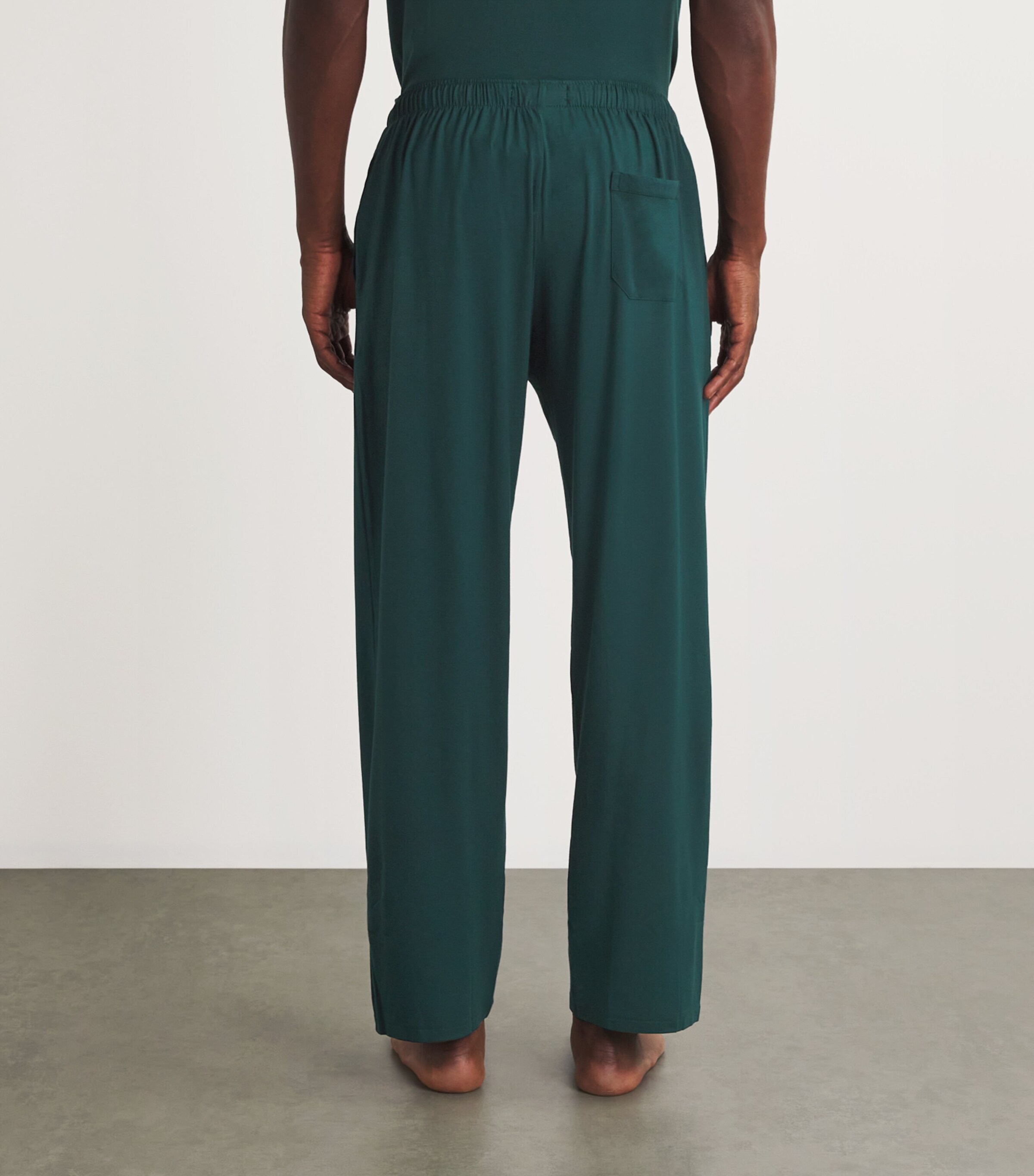 Derek Rose Mens Basel Lounge Trousers Green Image 4