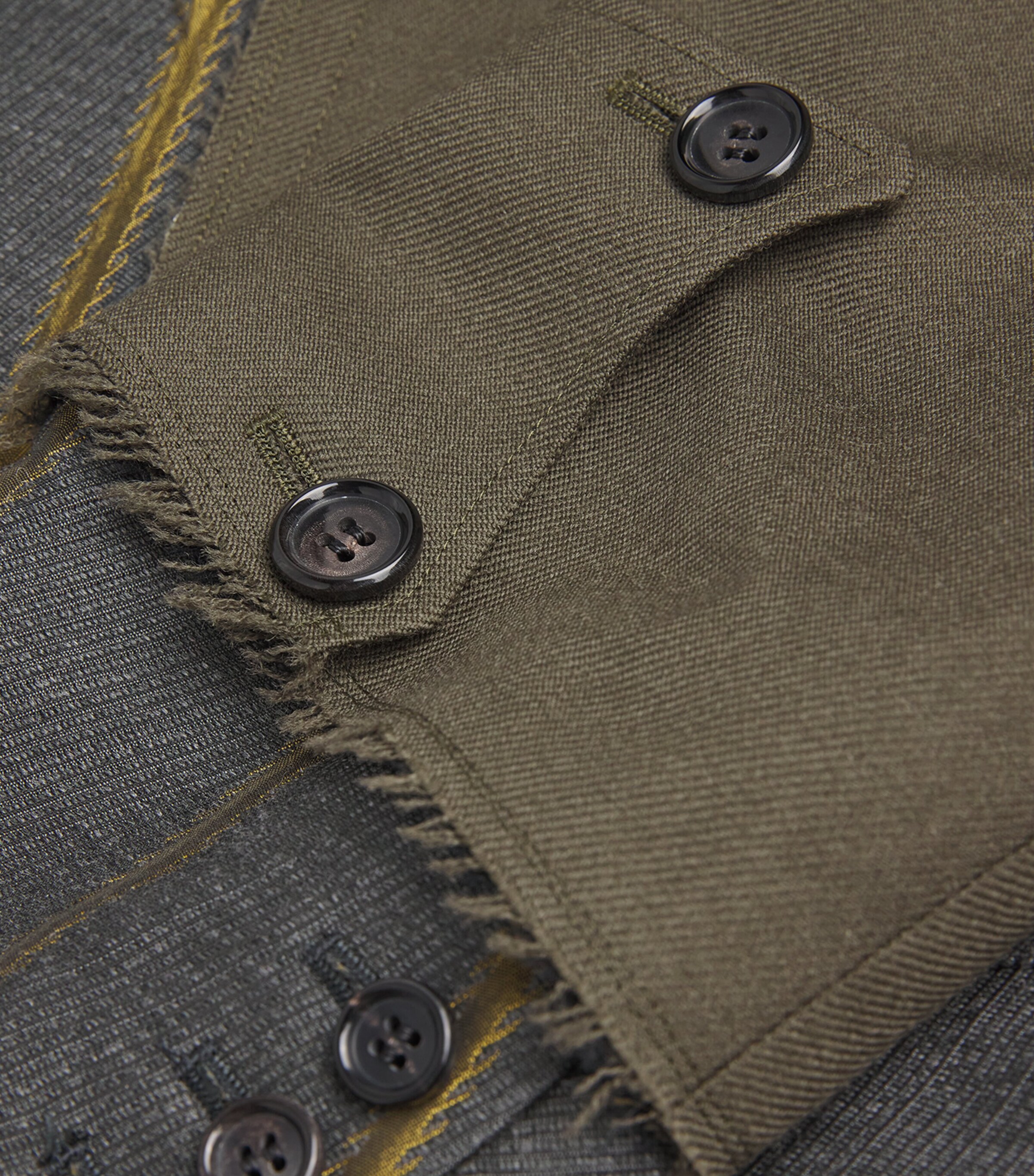 Deconstructed Stripe Military Blazer GRAY/KHAKI X KHAKI Image 5