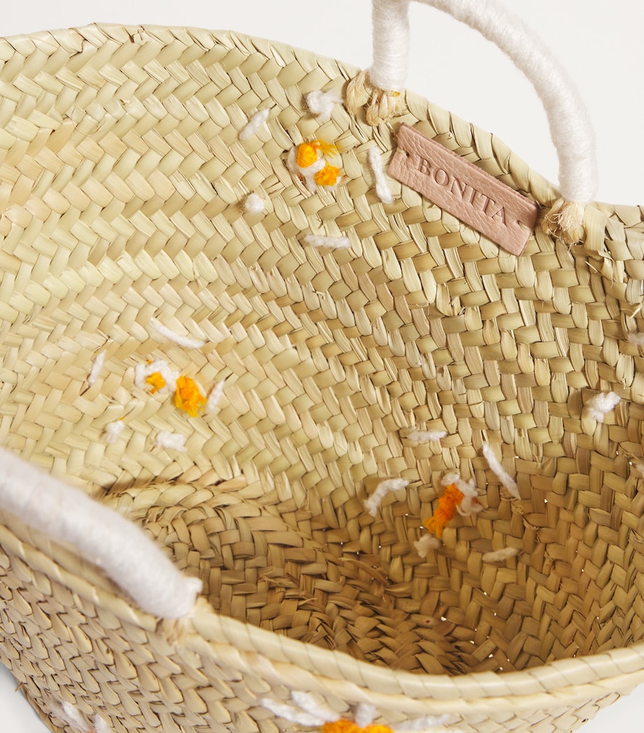 BONITA Medium Daisy Basket Bag White/yellow Image 3