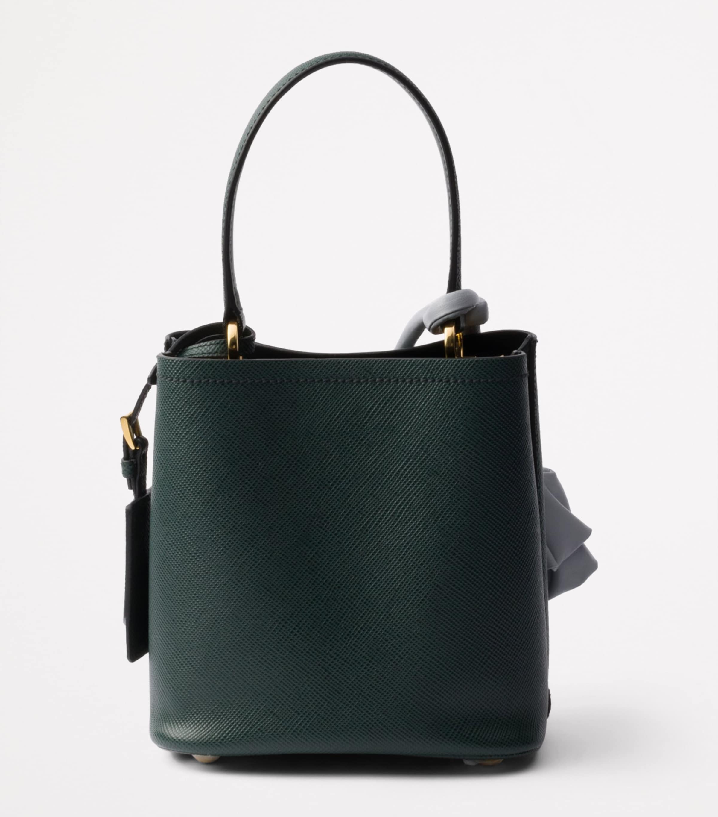 Prada Green Mini Saffiano Leather Panier Top-Handle Bag | Harrods UK
