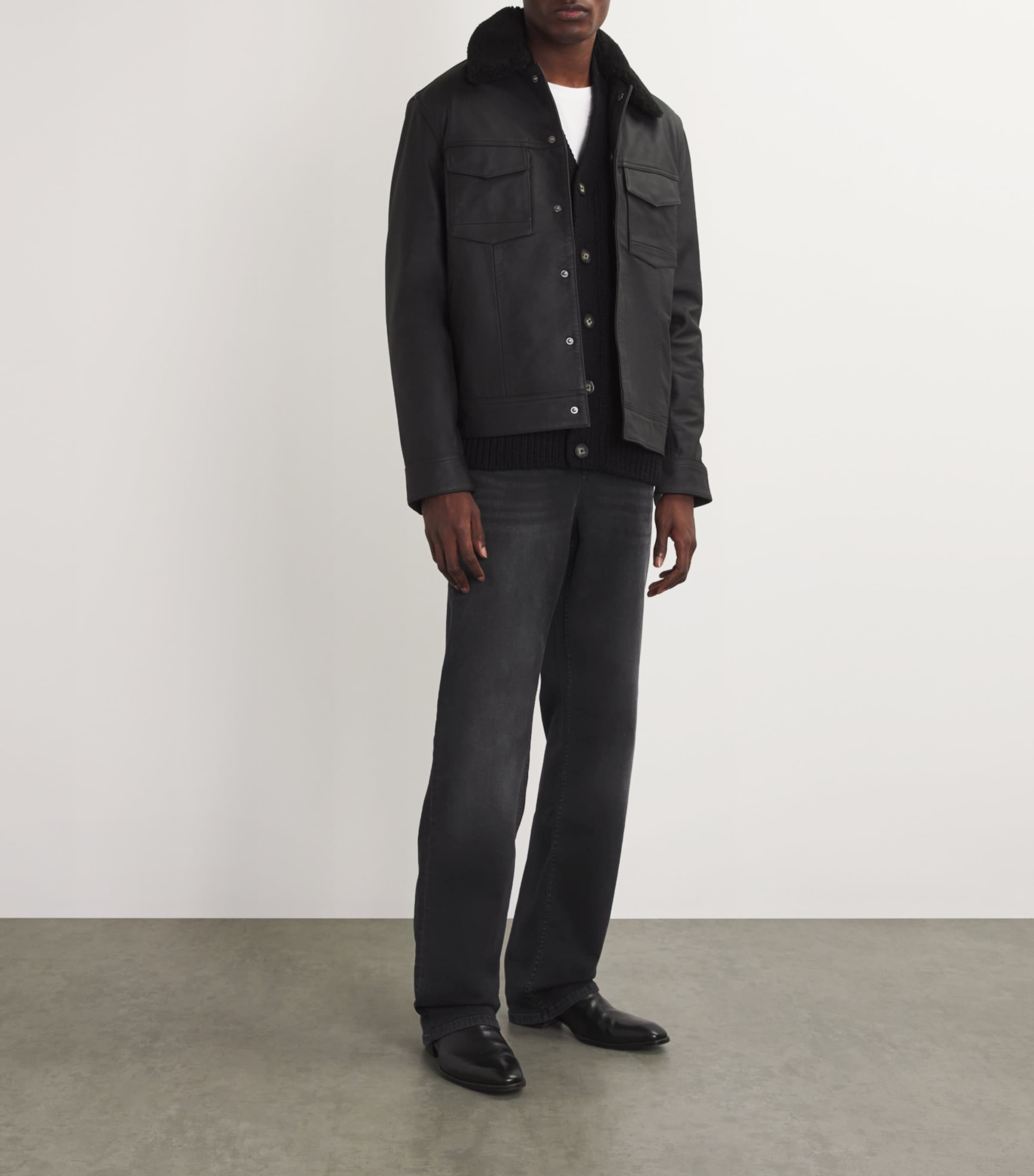 7 For All Mankind Mens Austyn Straight Jeans Black Image 2