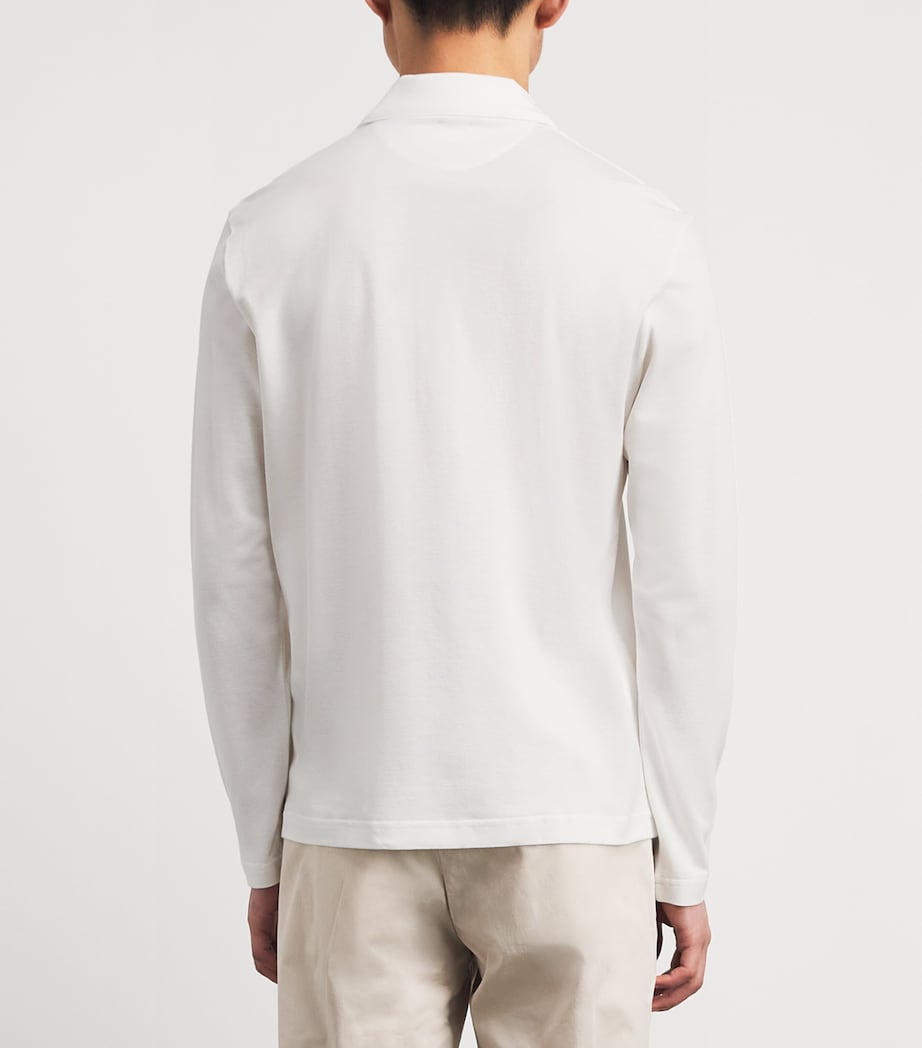 Eleventy Mens Cotton Polo Shirt Bianco Image 5
