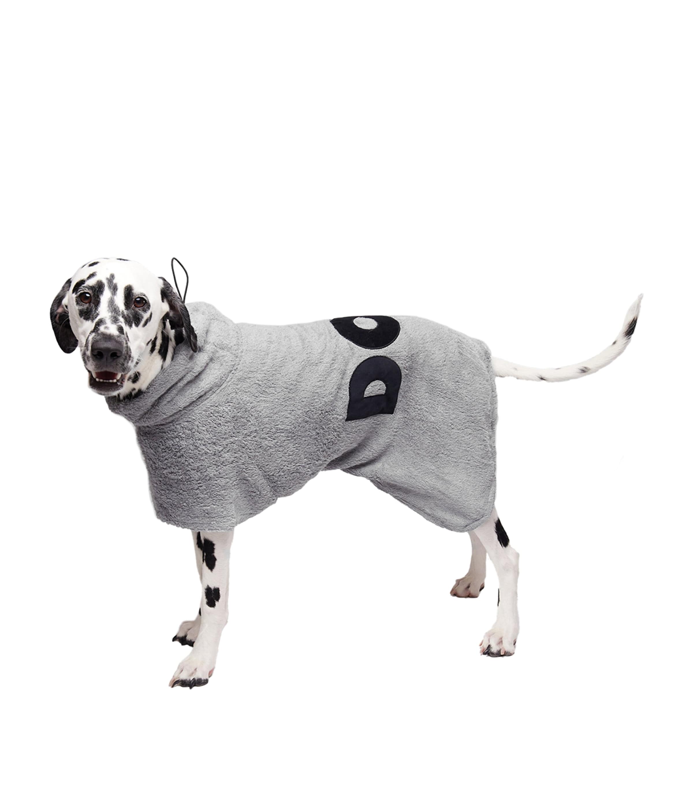 D.o.g Large Towelling Dog Poncho In Grey