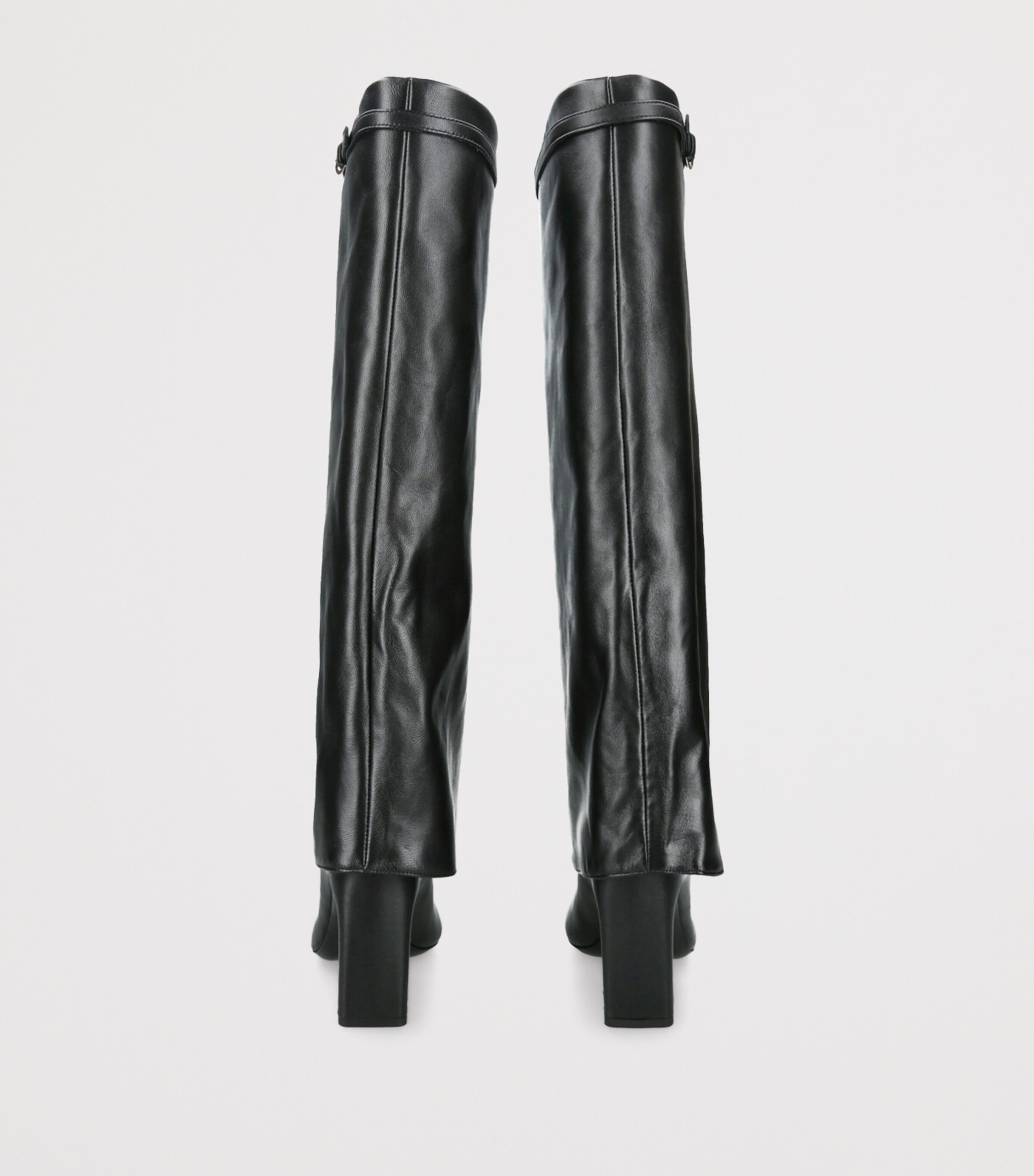 Leather Wally Foldover Boots 90 BLACK Image 2