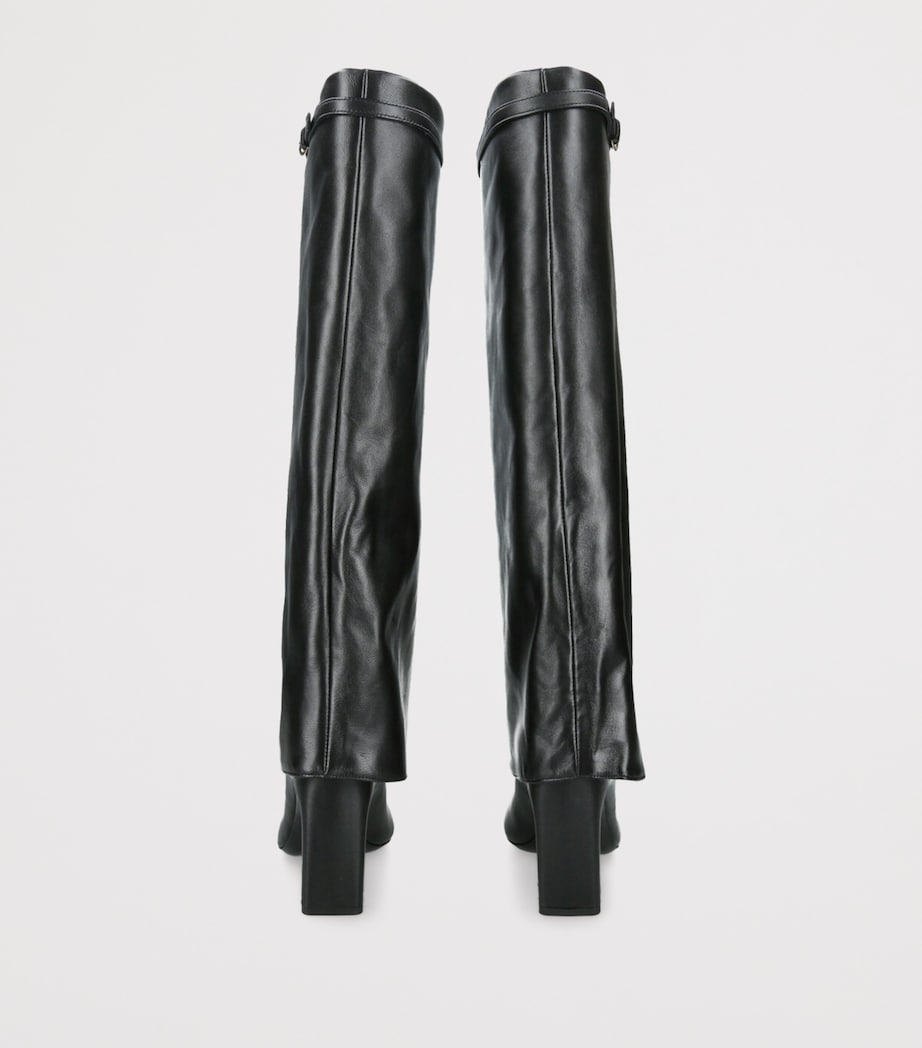 Leather Wally Foldover Boots 90 BLACK Image 2