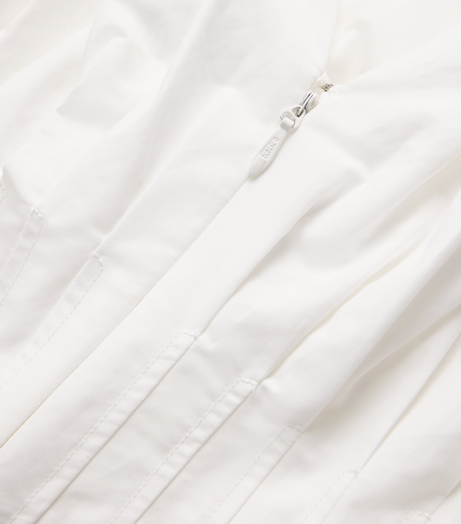Cotton Pleated Nina Midi Dress WHITE Image 5