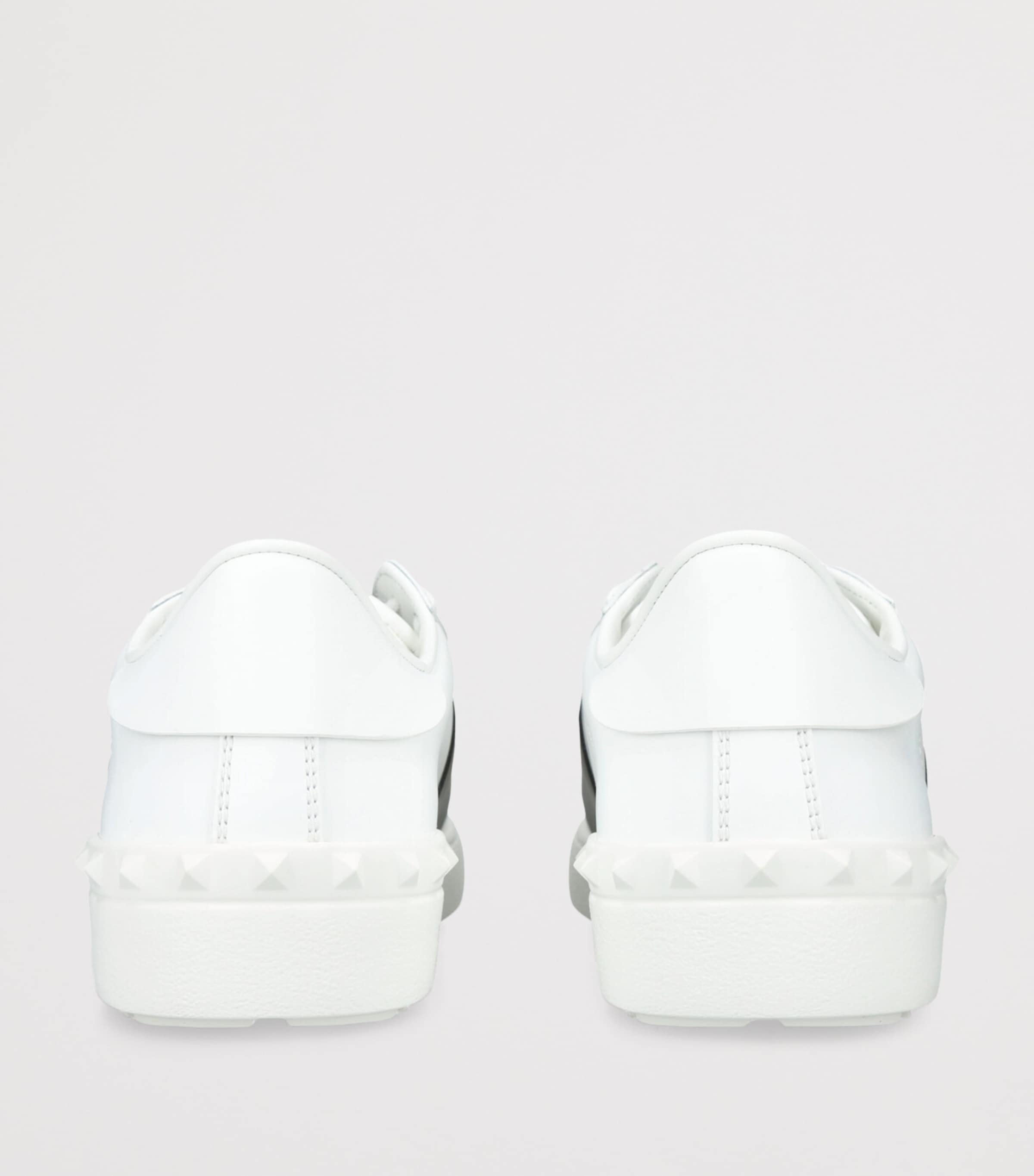 Leather Open Sneakers WHITE/BLK Image 2