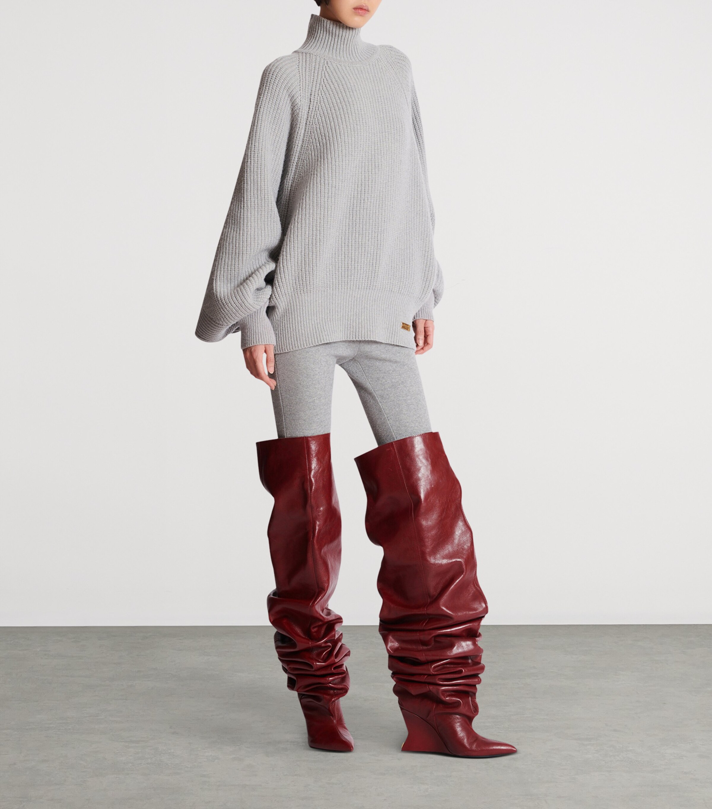 Wool High-Neck Sweater 9UB GRIS CHIN Image 4