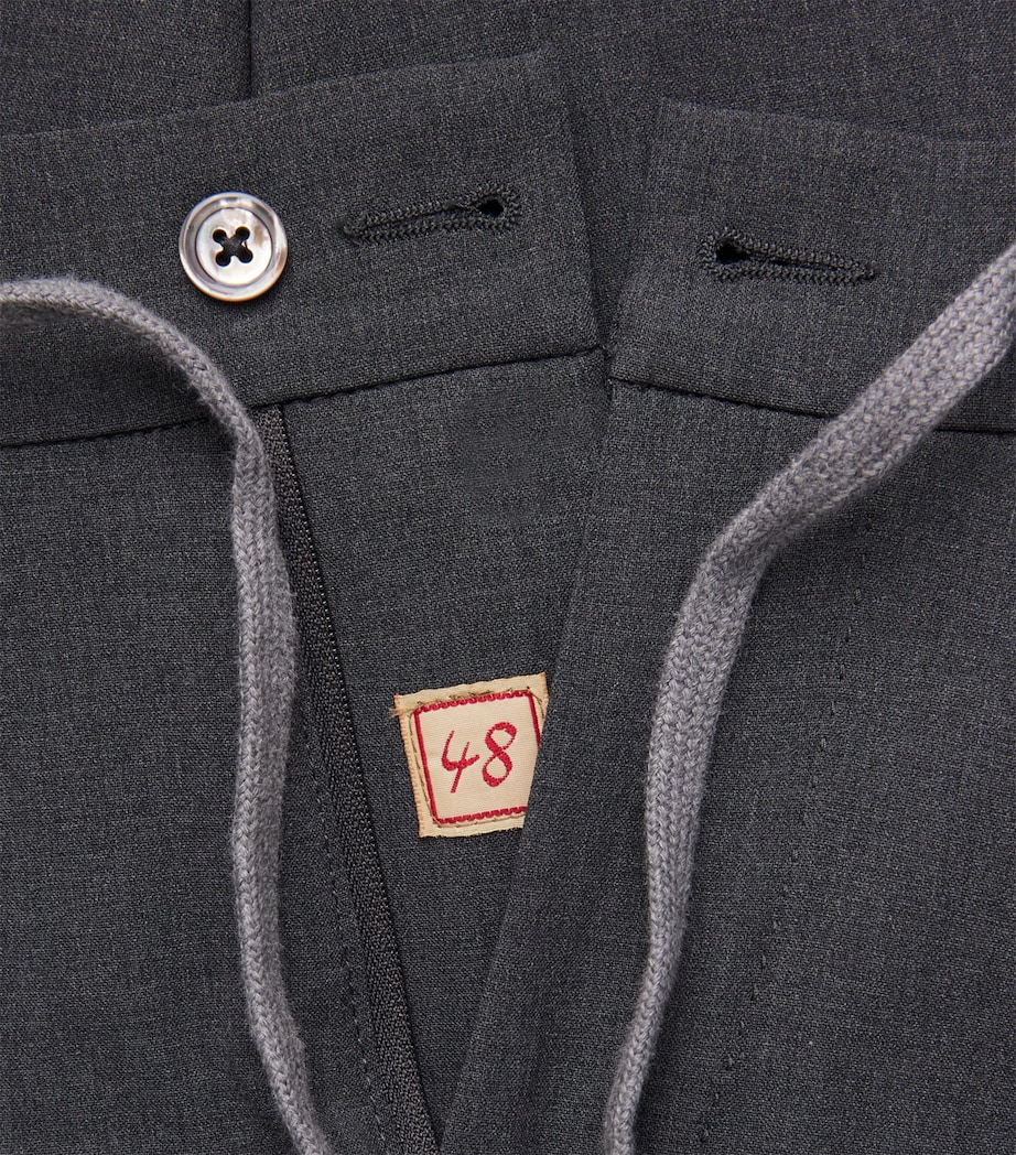 Virgin Wool-Blend Drawstring Trousers 03-DARK GREY Image 5