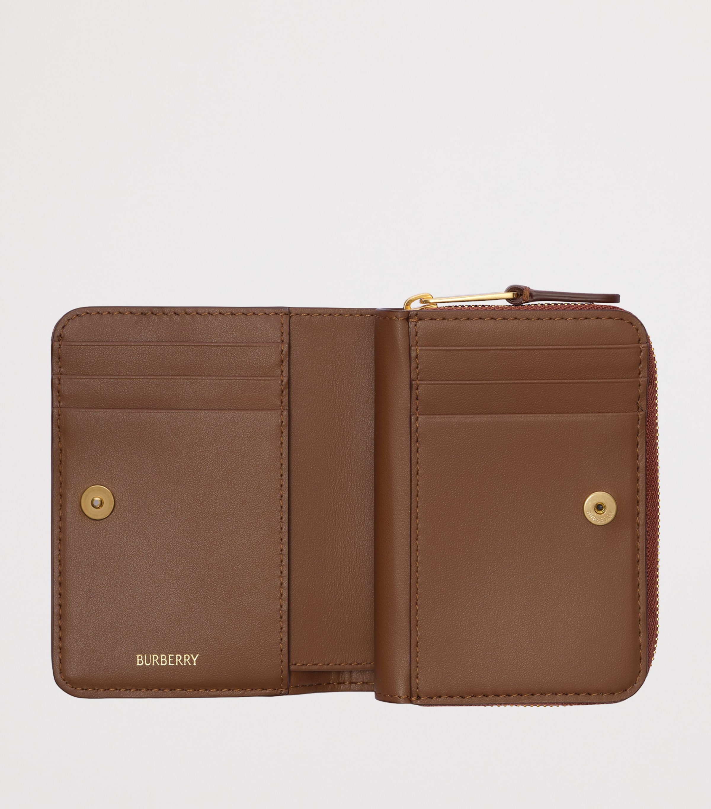 Burberry Cotton-Leather Check Wallet Archive Beige Image 3