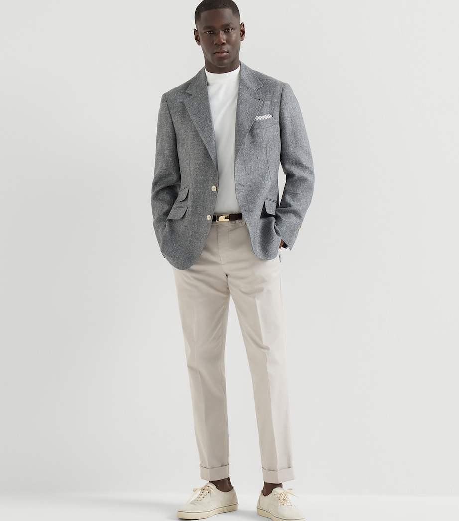 Brunello Cucinelli Mens Stretch-Cotton Garment-Dyed Trousers Image 2