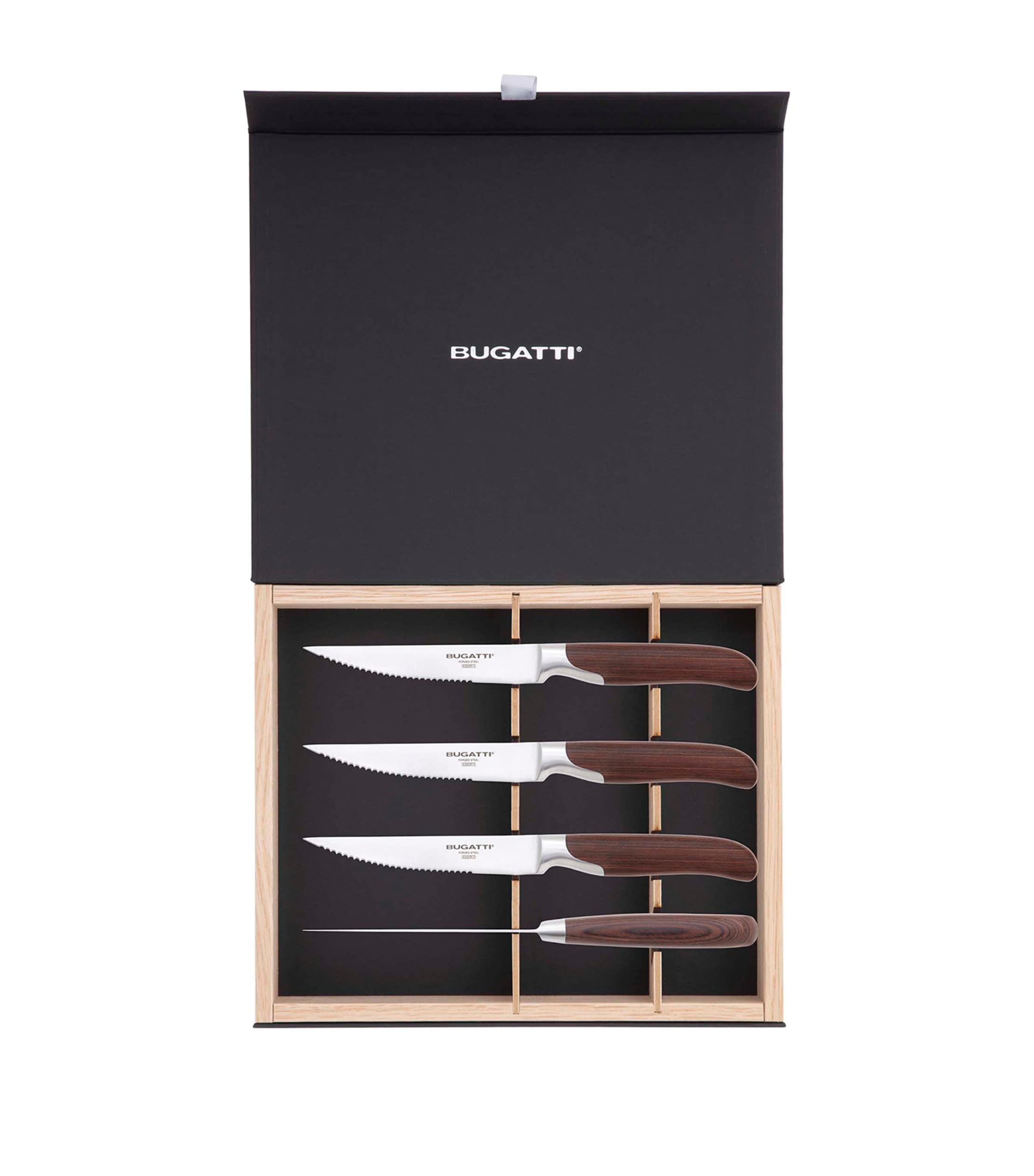 Bugatti Set of 4 En Cruz Pakka Serrated Steak Knives Steel Image 1