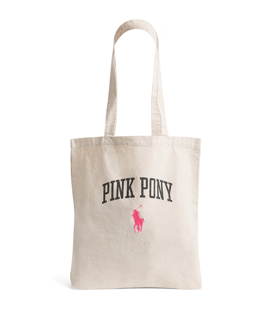 Canvas Pink Pony Shopper Tote Bag NATURAL MULTI Image 1