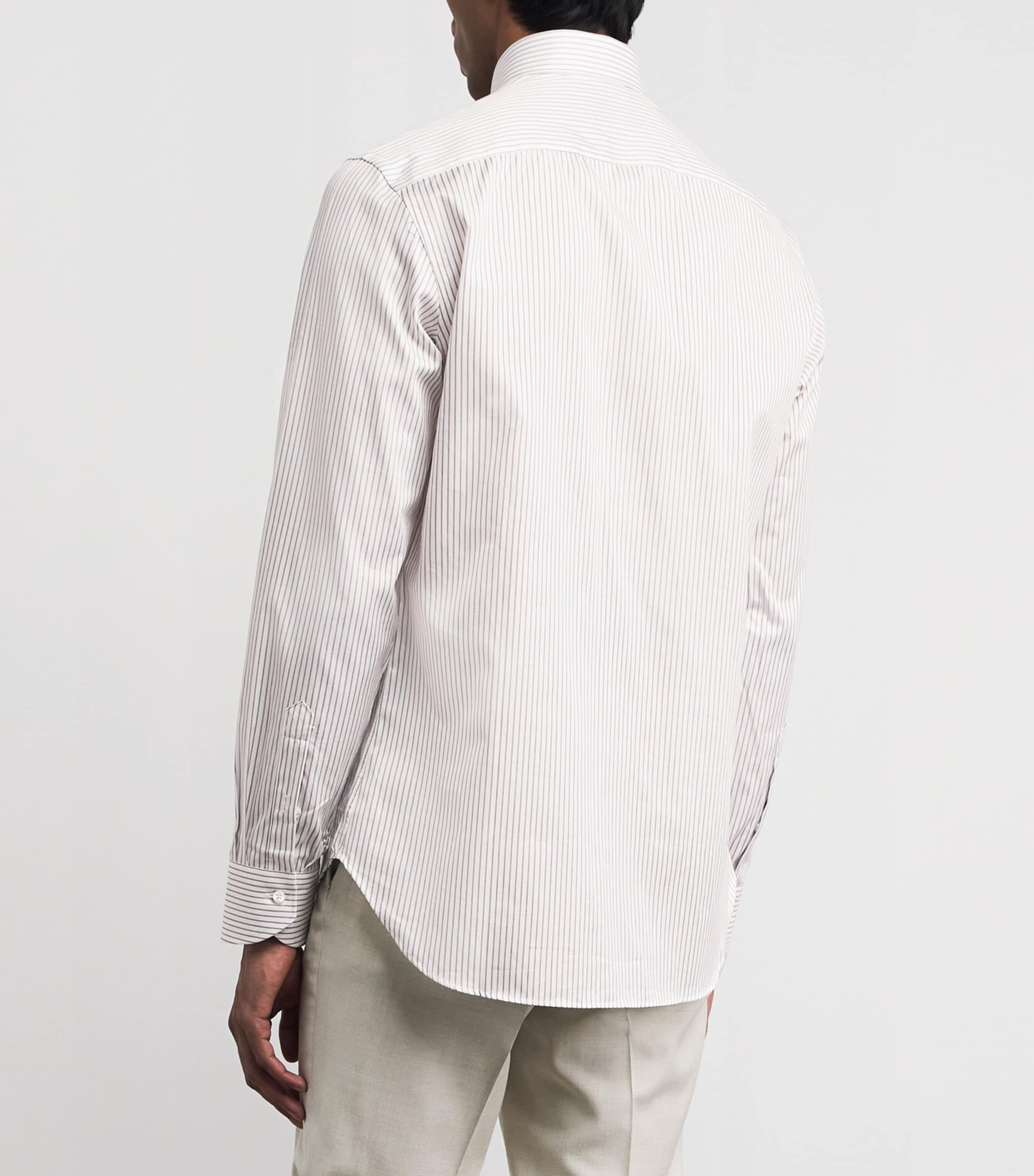 Canali Mens Cotton Stripe Shirt Image 5