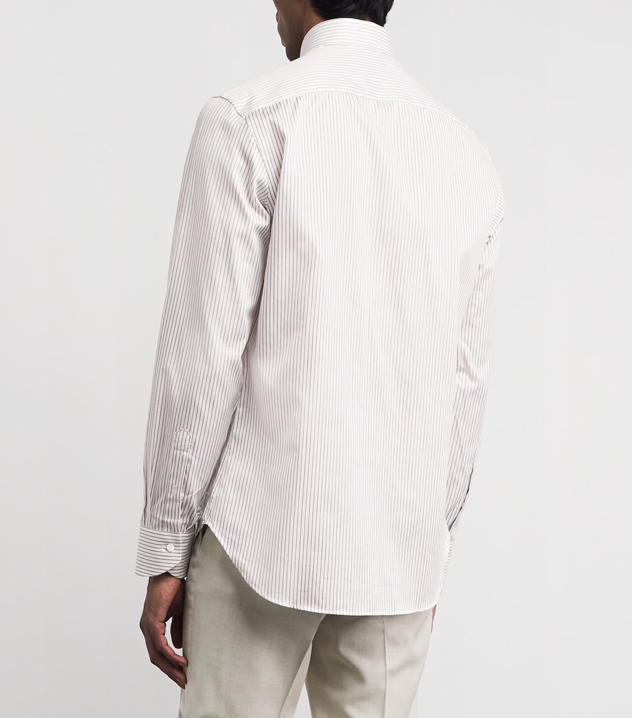 Canali Mens Cotton Stripe Shirt Image 5