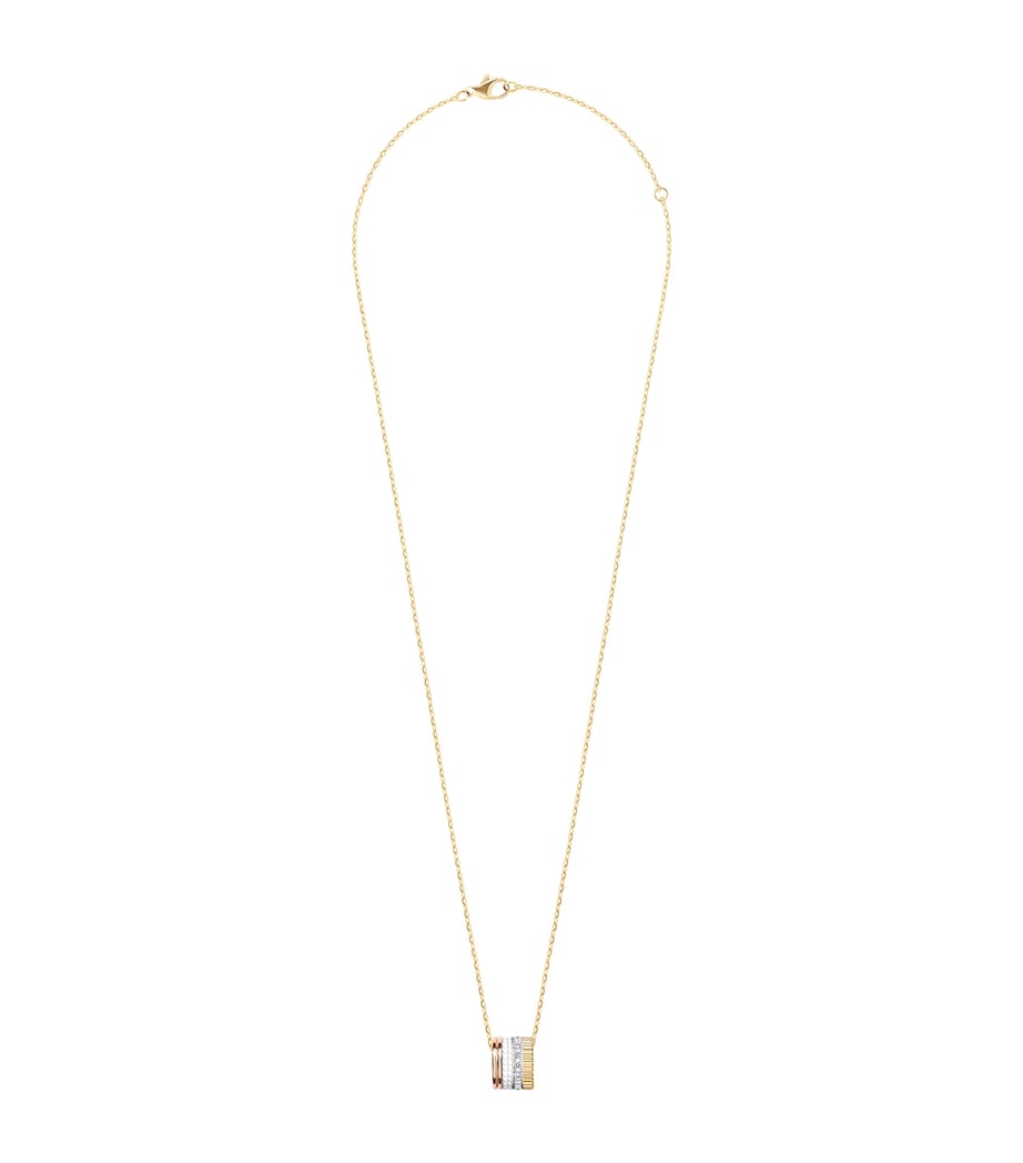 Large Mixed Gold and Diamond Quatre White Edition Necklace YELLOW GOLD Image 1