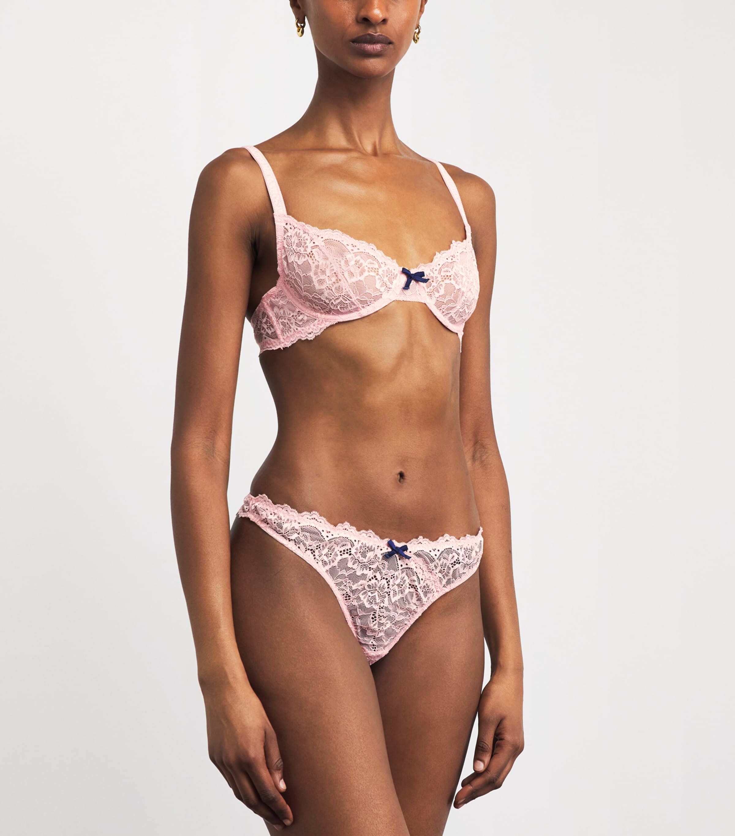 Fleur Du Mal Womens Lace Bianca Thong Pink Lady Image 2