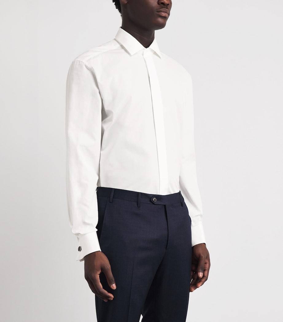 Corneliani Mens Cotton Evening Shirt White Image 4