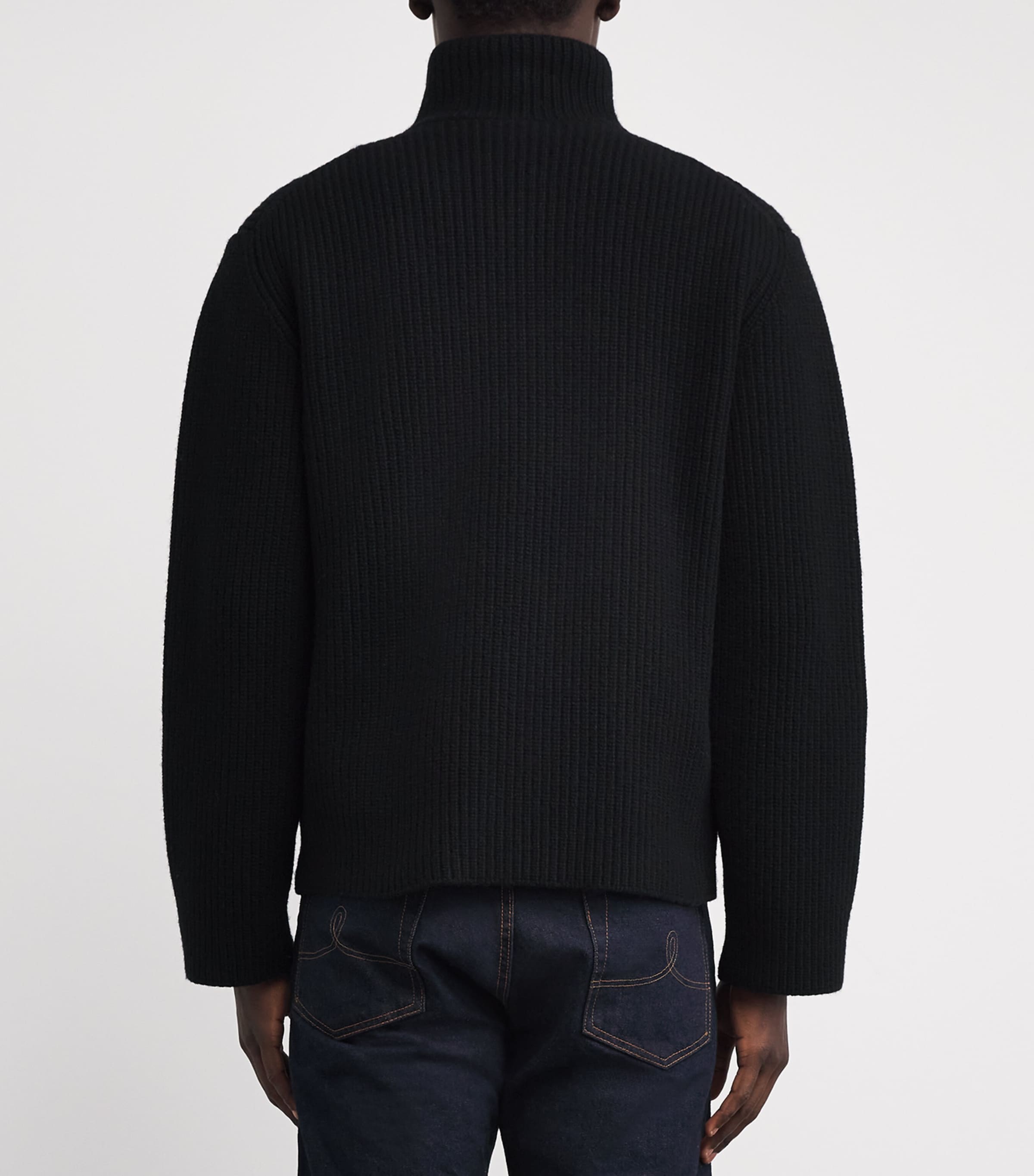 Wool Mario Quarter-Zip Sweater BLACK A Image 4