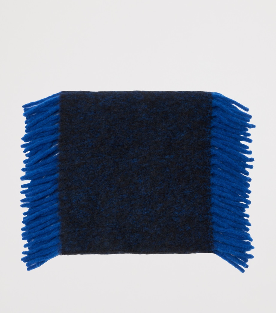 Alpaca Wool-Blend Happy Scarf FIRTH BLUE/BLACK Image 3