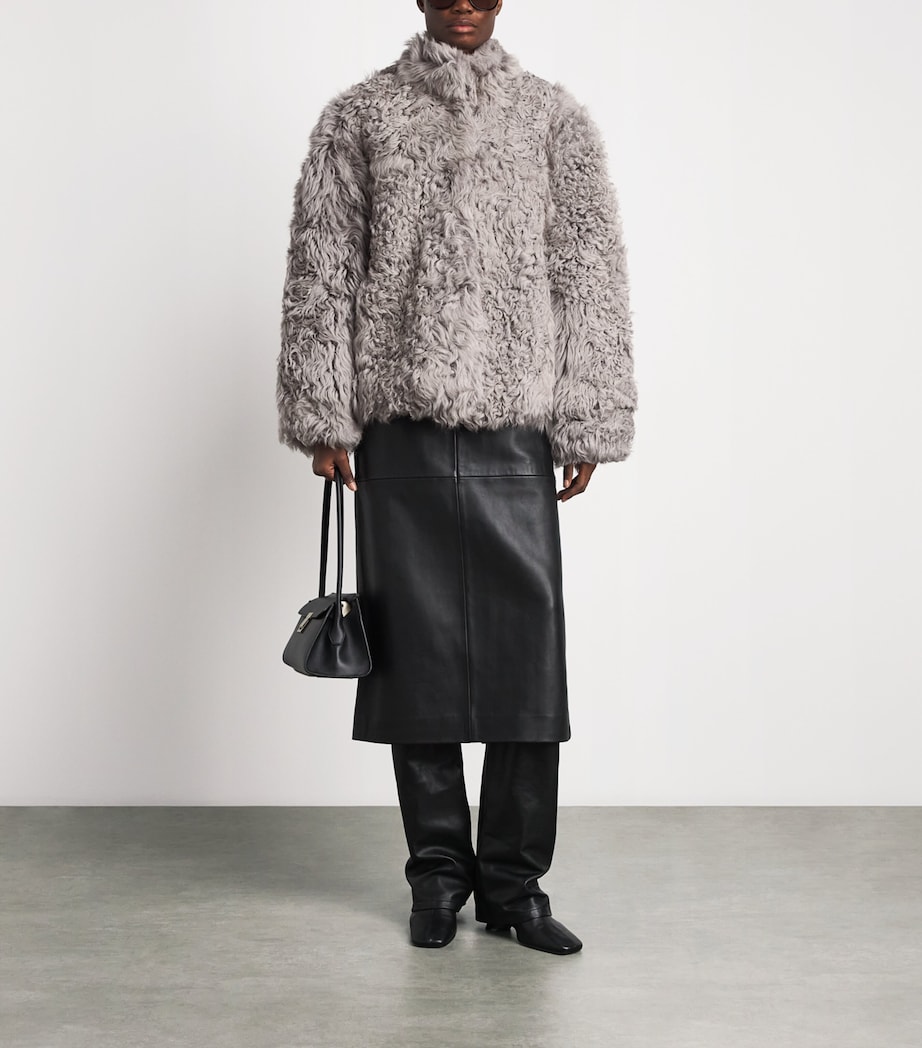 Source Unknown Womens Shearling Lyn Coat Gy Image 2