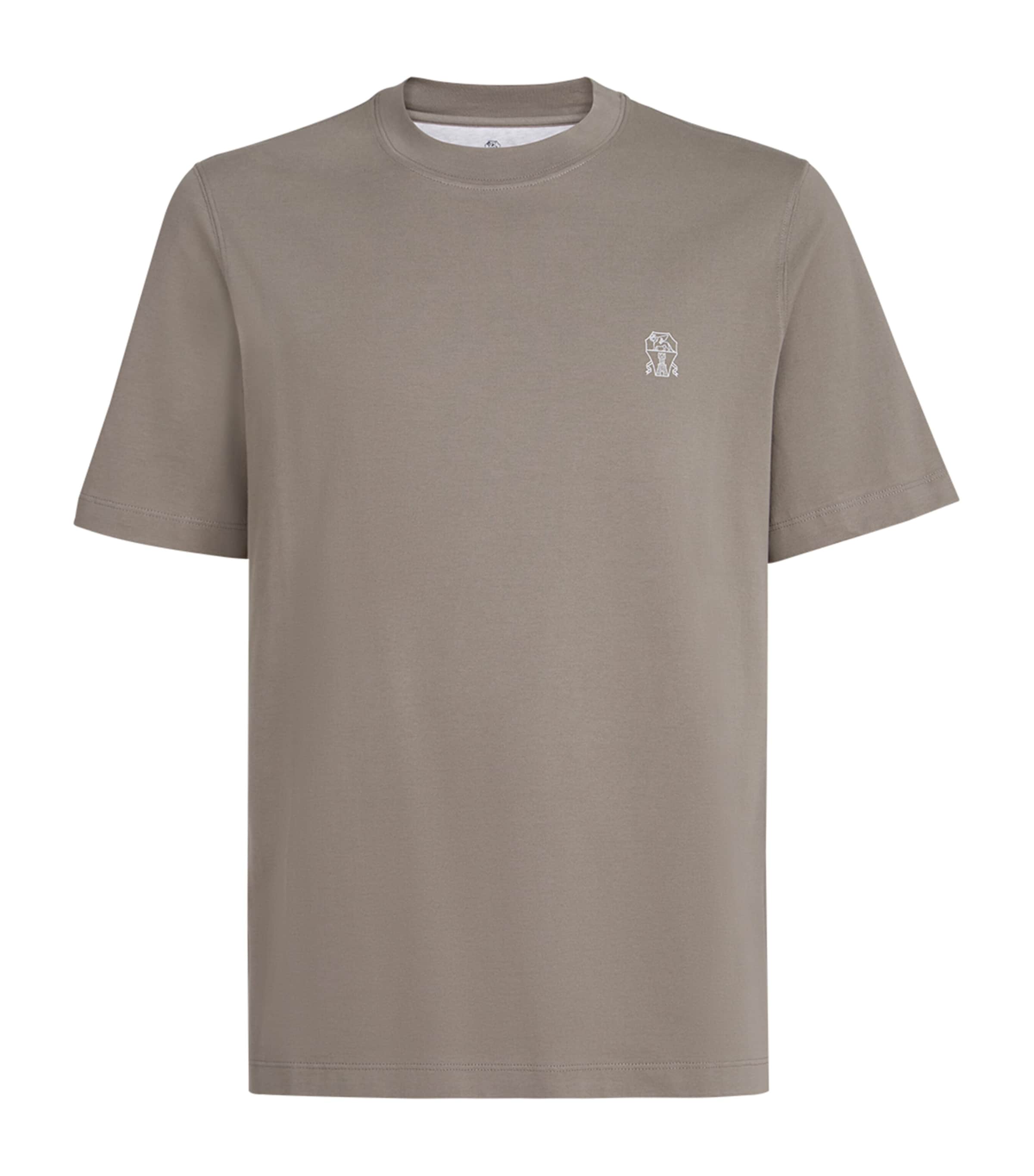 Brunello Cucinelli Mens Cotton Logo T-Shirt Image 1