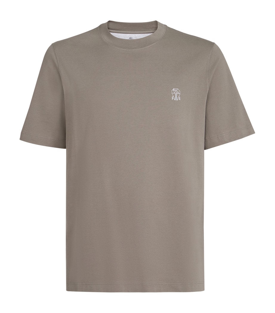 Brunello Cucinelli Mens Cotton Logo T-Shirt Image 1