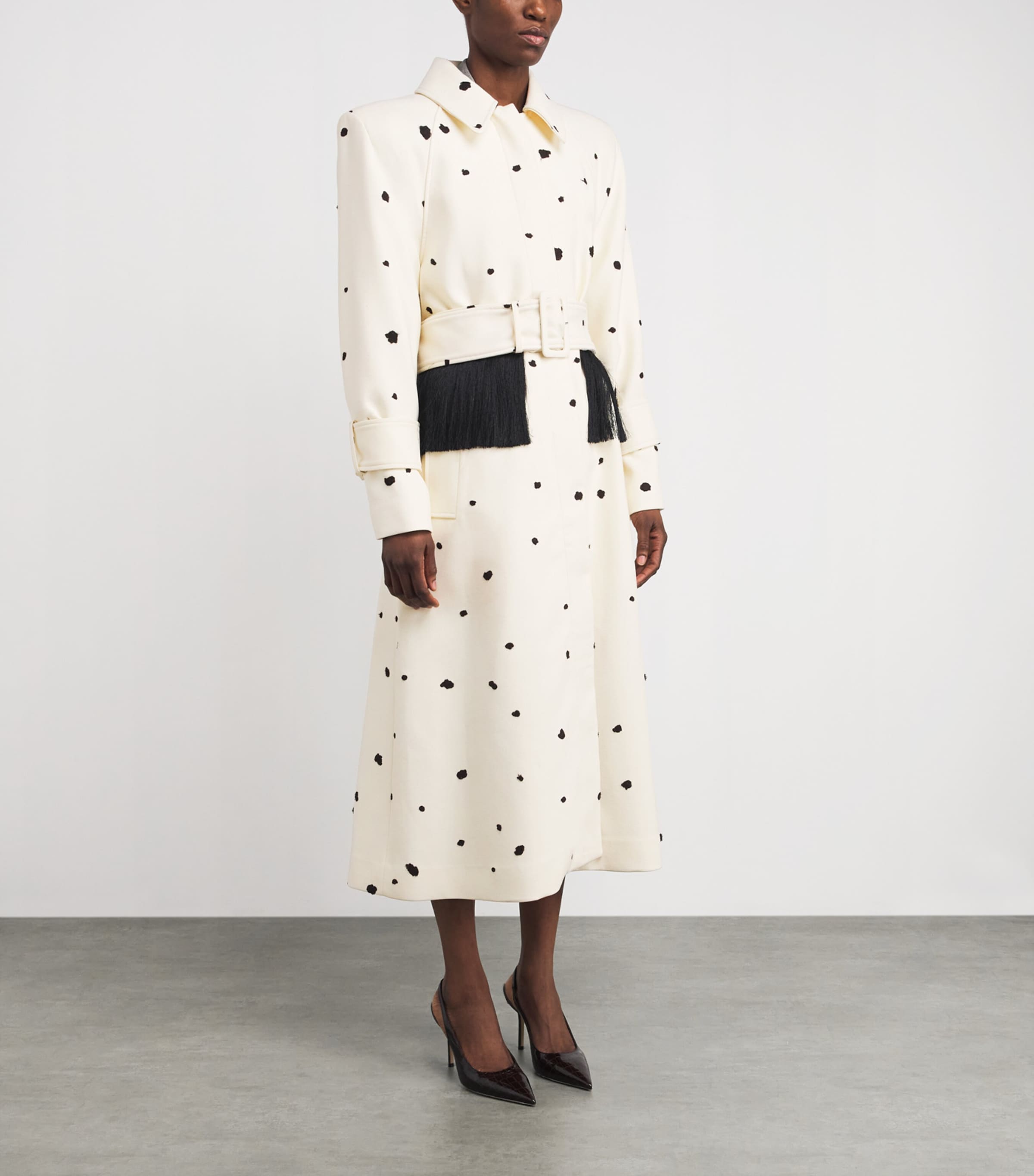 CAMILLA AND MARC Womens Spotted Ponza Coat Eggshell Image 4