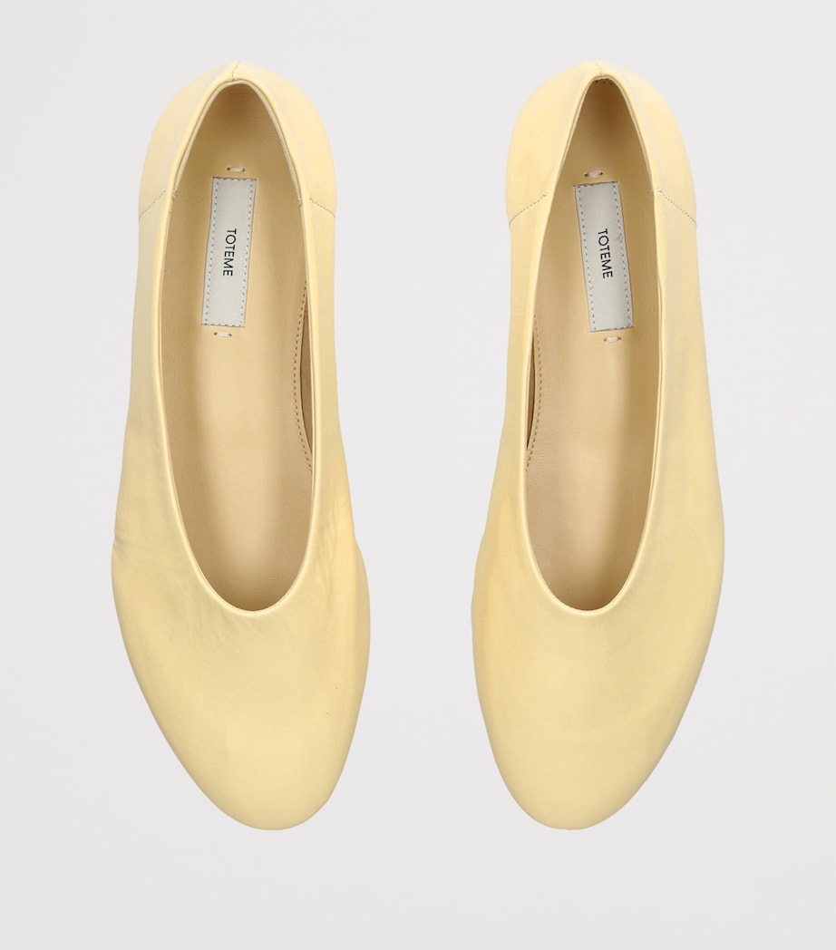 Toteme Patent Leather Slip Ballet Flats Yellow Image 3