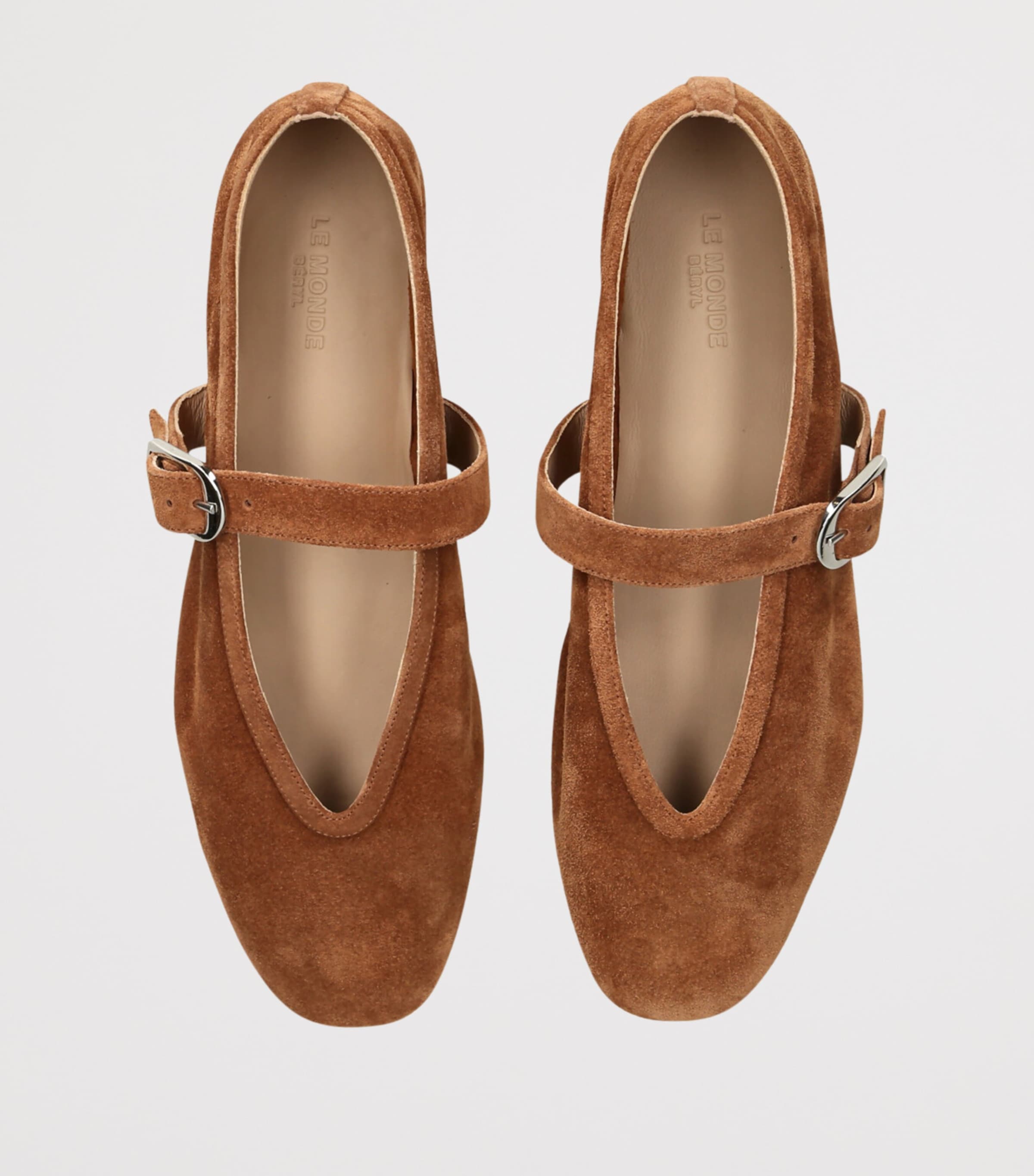 Le Monde Beryl Suede Stella Flats Mid Brown Image 4