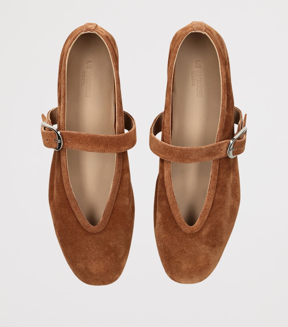 Le Monde Beryl Suede Stella Flats Mid Brown Image 4