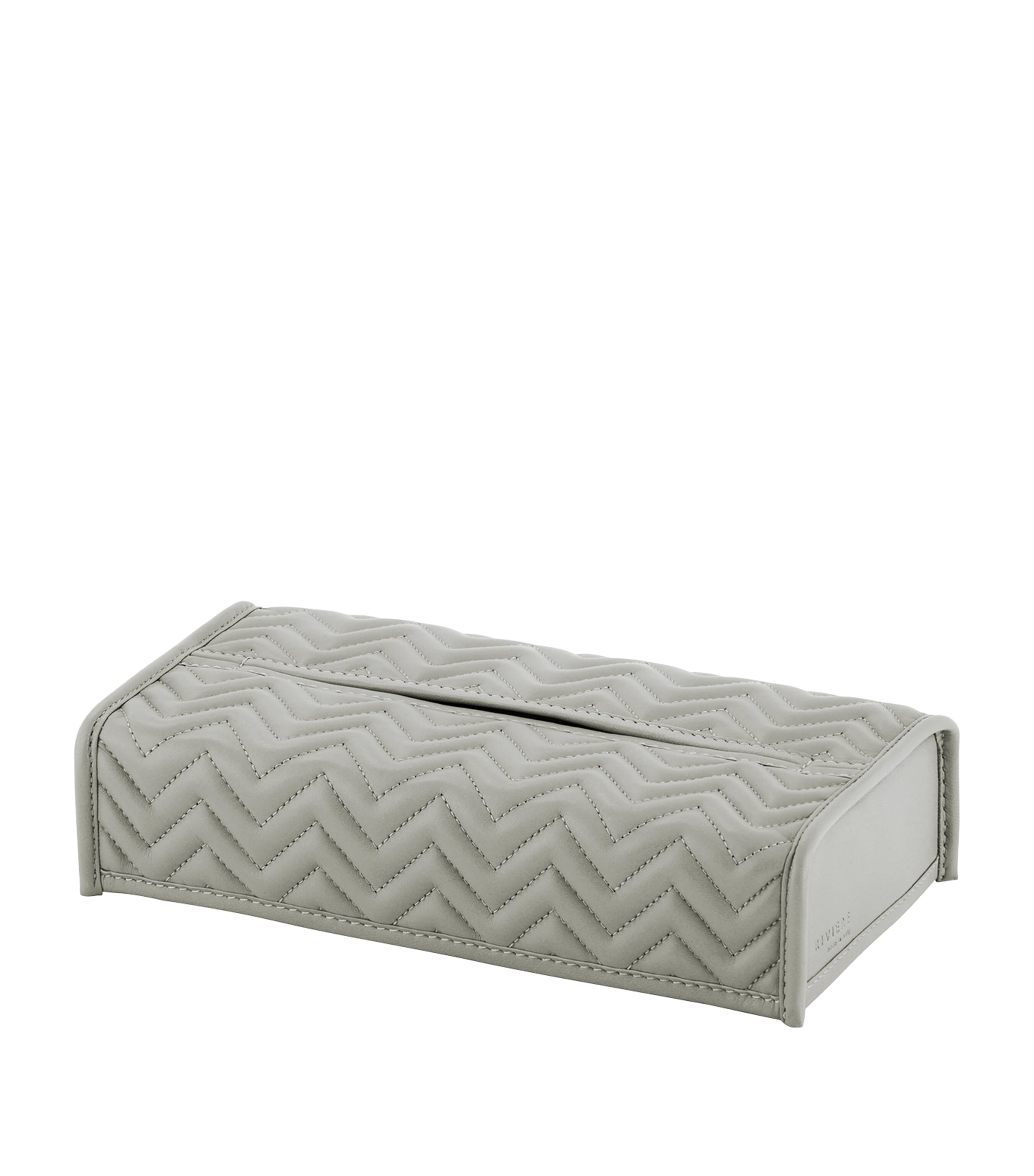 Riviere Herringbone Quilted Rectangular Box In Grey