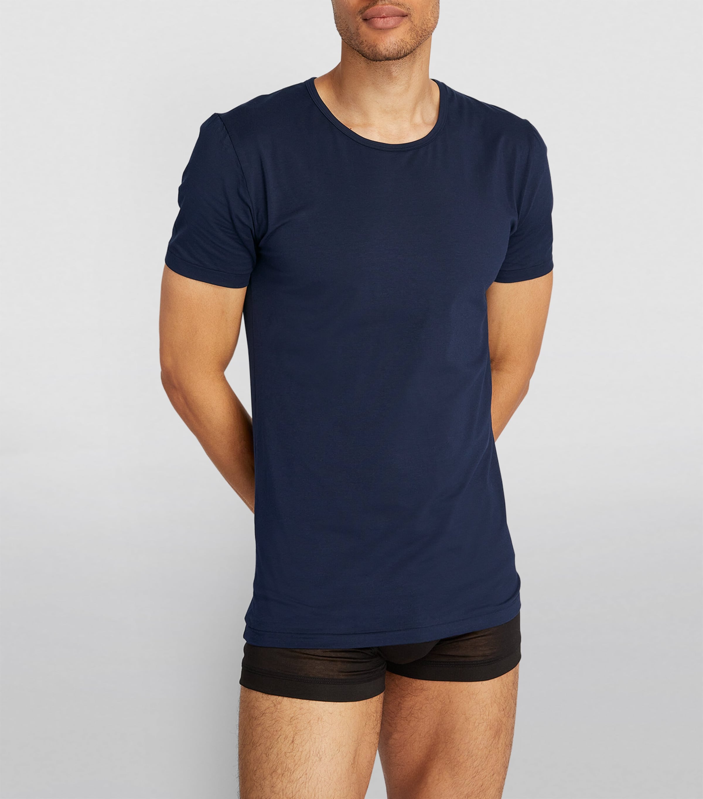 Zimmerli Mens Stretch-Modal Pureness T-Shirt Navy Image 3