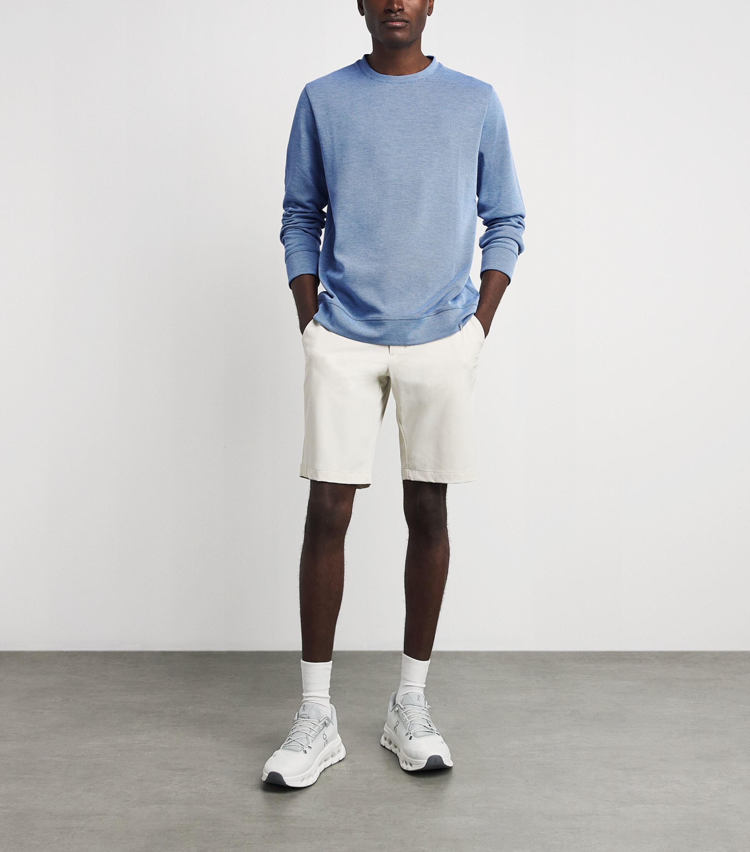 KJUS Mens Essentials Sweater Vpor Blu/atlanta Blu Image 2