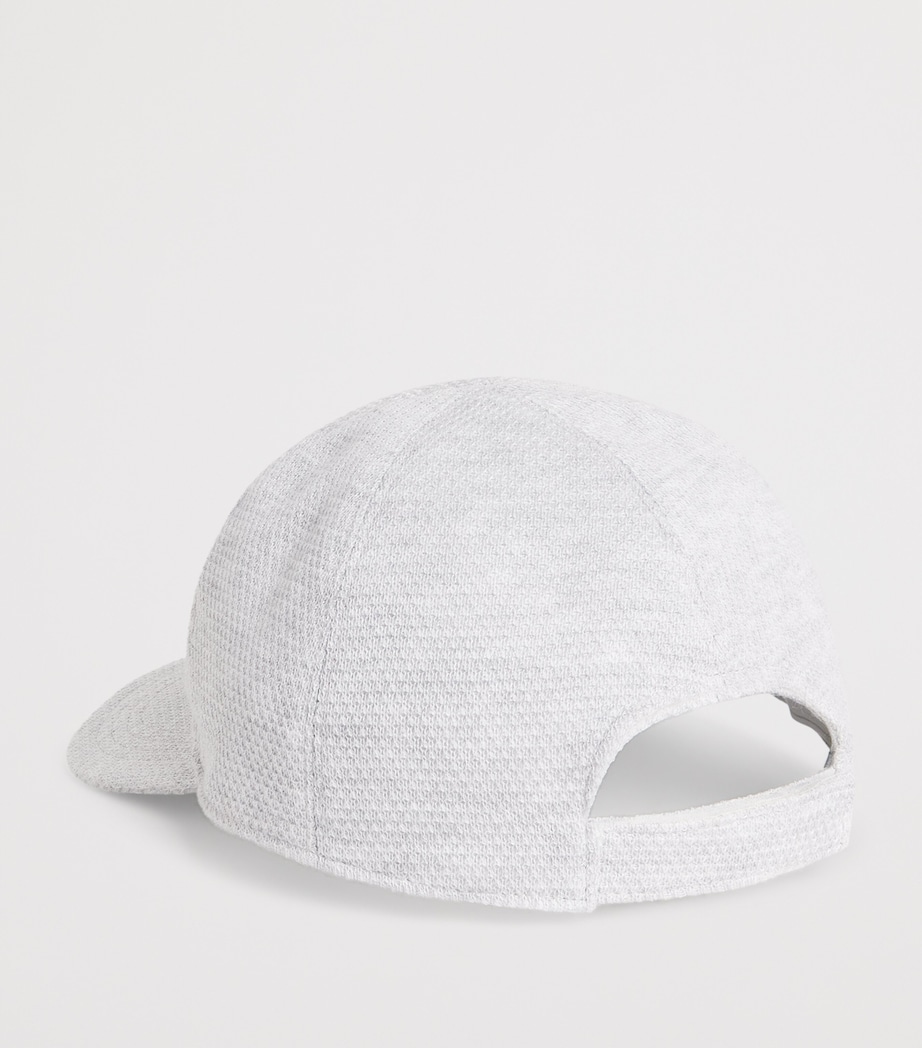 Eleventy Honeycomb-Stitch Cotton Baseball Cap Grigio Chiaro Melang Image 3