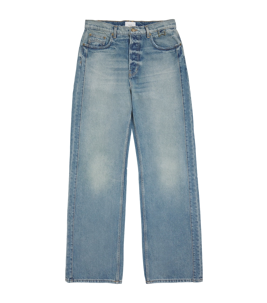 Rhude Mens Traxedo Relaxed Jeans Woodlnd Wht Image 1