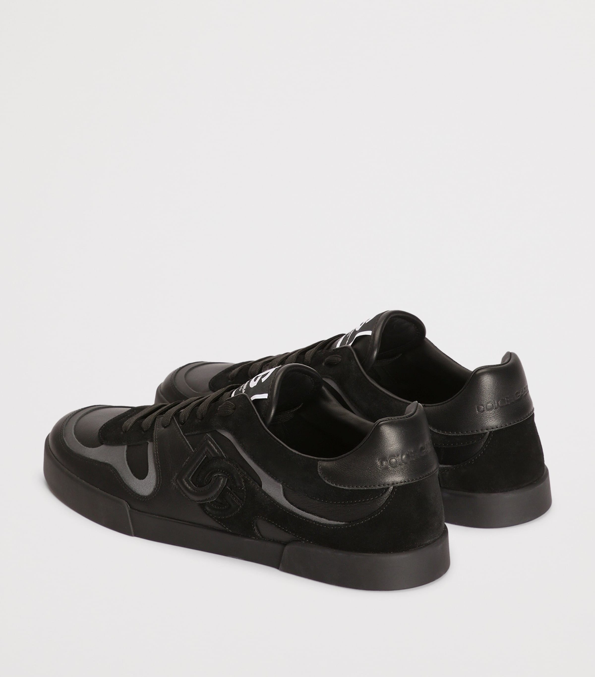 Dolce&Gabbana Leather-Panelled Logo Sneakers Black/black Image 3