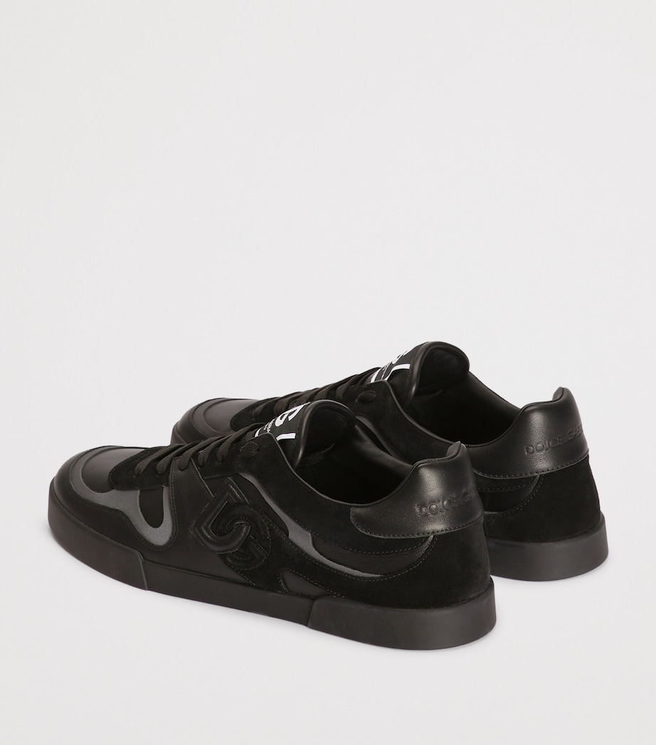 Dolce&Gabbana Leather-Panelled Logo Sneakers Black/black Image 3