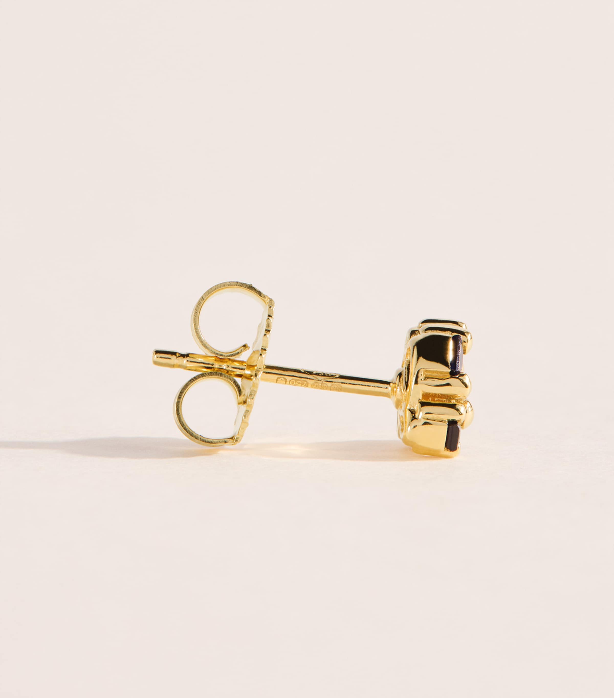 Suzanne Kalan Yellow Gold and Sapphire Princess Double Cluster Stud Earrings Yg/db Image 3