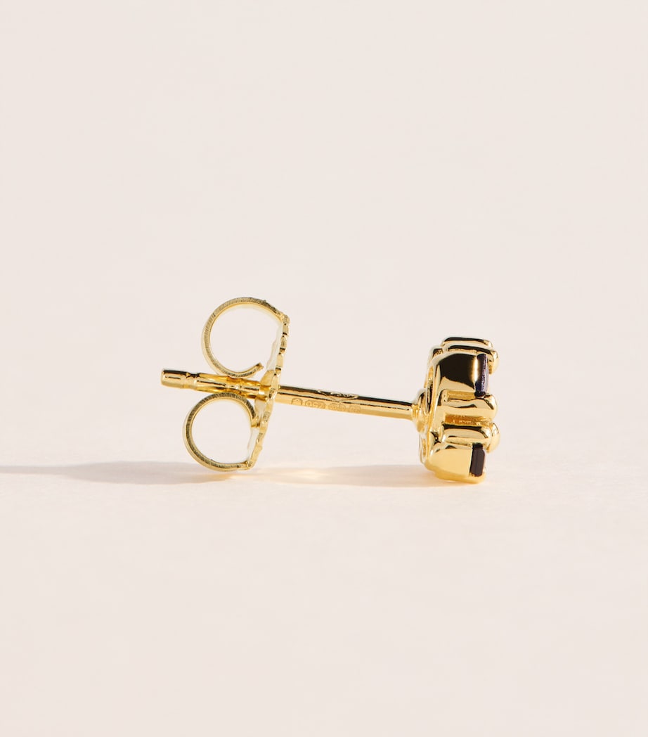Suzanne Kalan Yellow Gold and Sapphire Princess Double Cluster Stud Earrings Yg/db Image 3