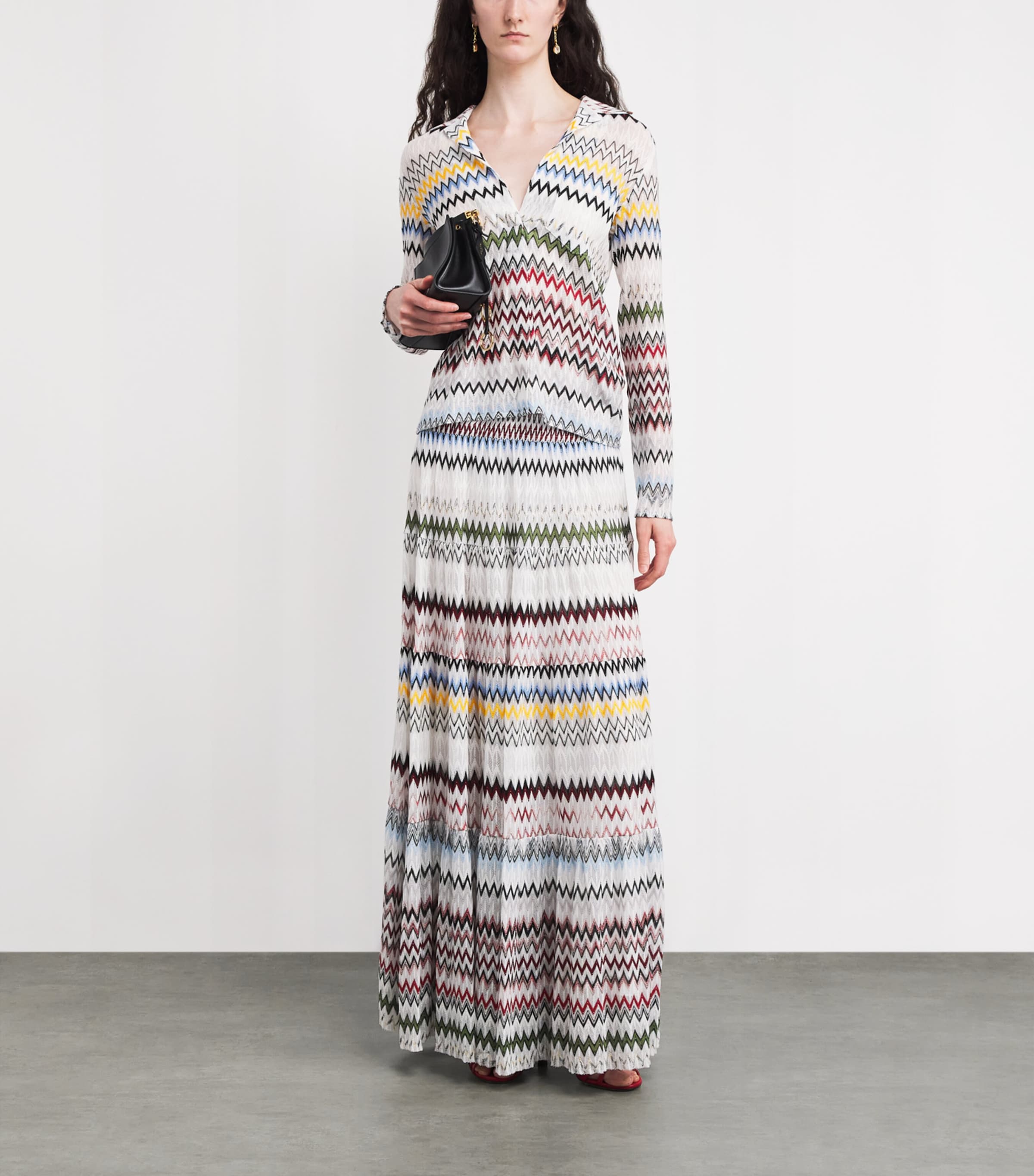 Micro-Chevron Blouse S01K2 MULTI W WHITE Image 2