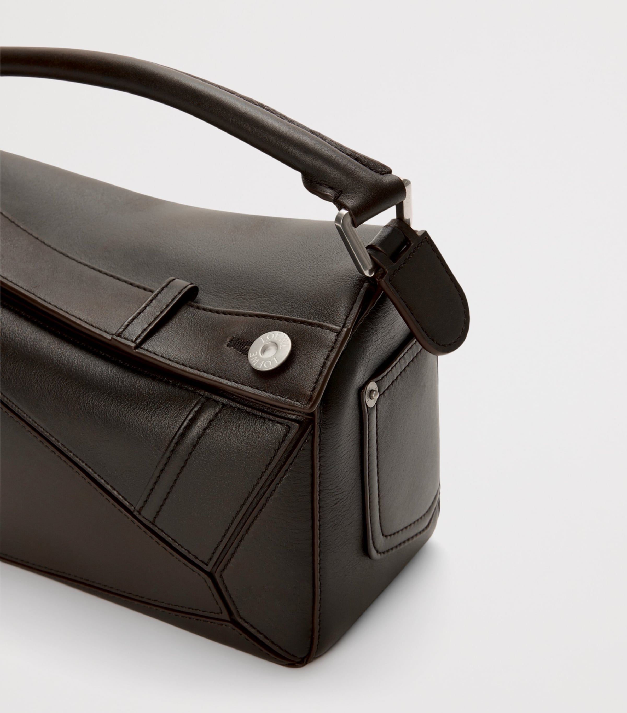 Small Calfskin Puzzle Panta Top-Handle Bag VINTAGE BROWN Image 10