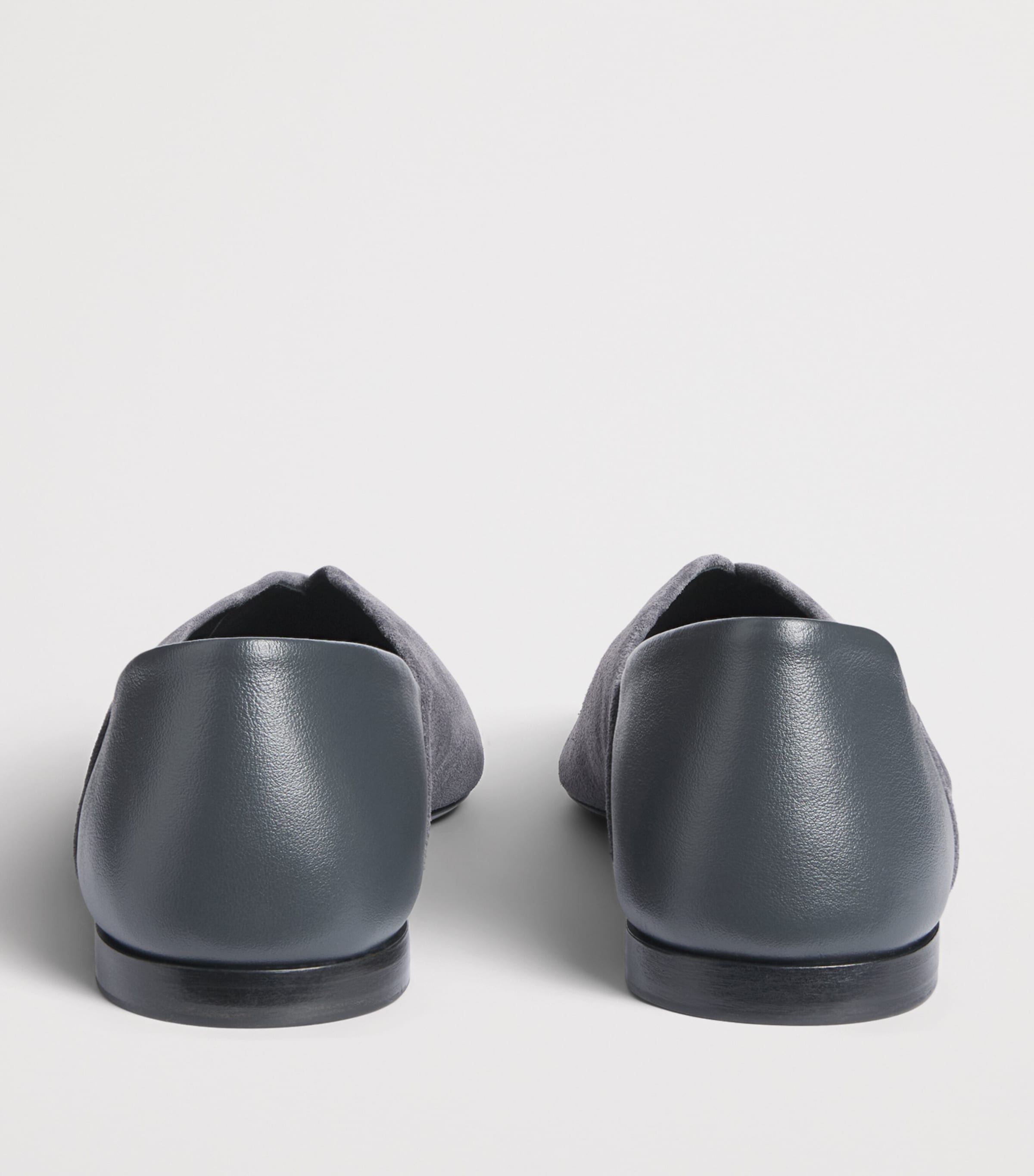 Max Mara Suede Leather-Trim Ballet Flats Medium Grey Image 5
