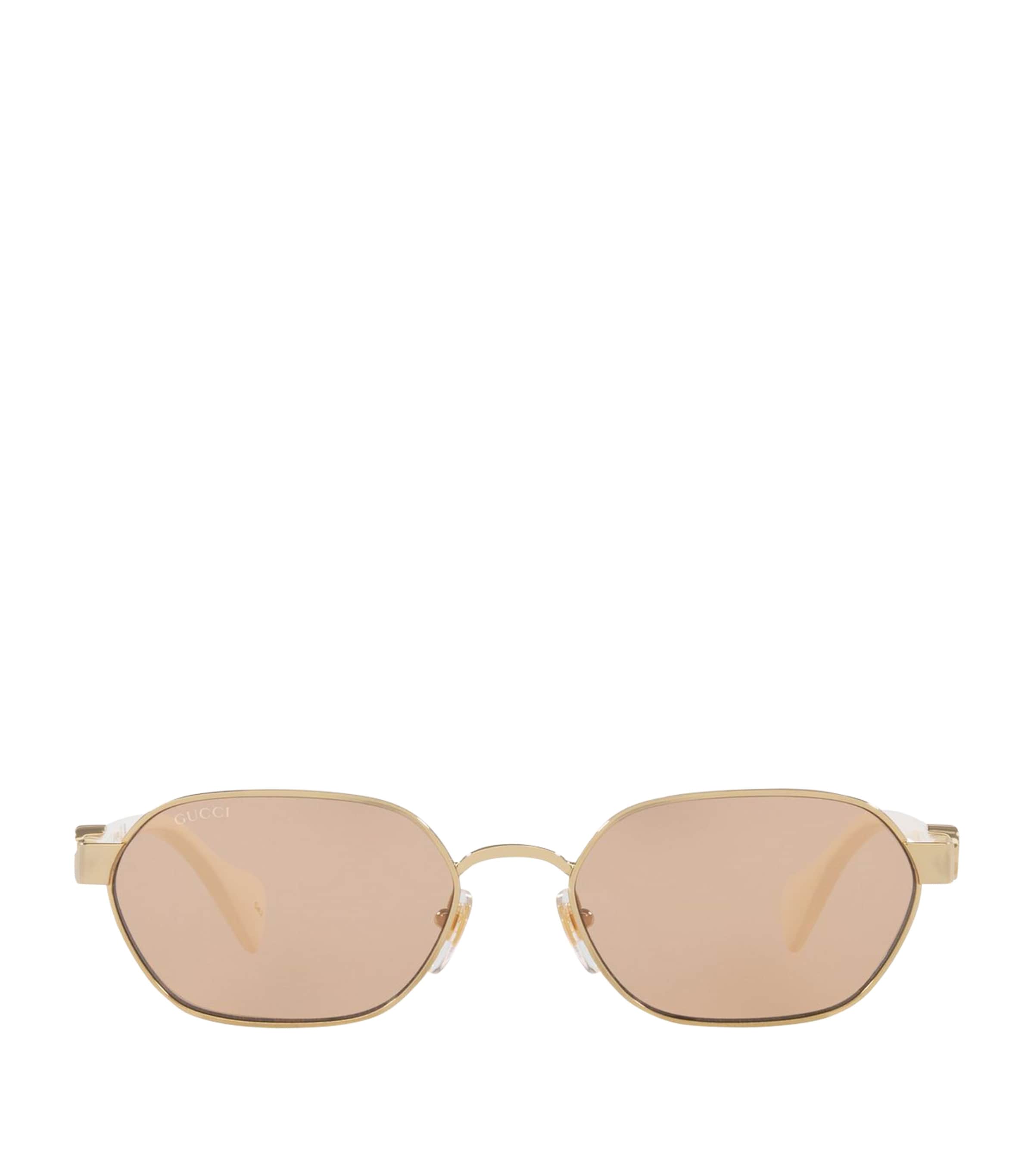 Shop Gucci Metal Gg1593s Sunglasses In Gold