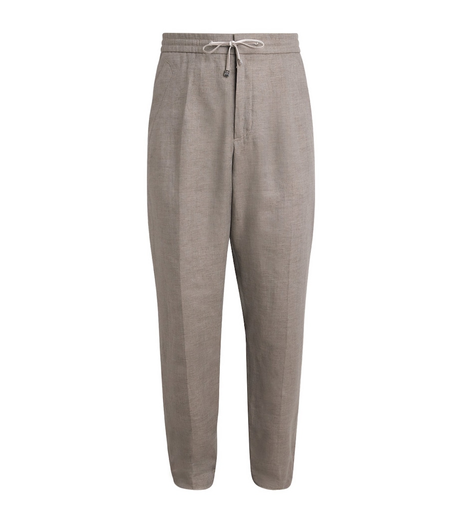 Linen Drawstring Trousers SMOKE GREY Image 1