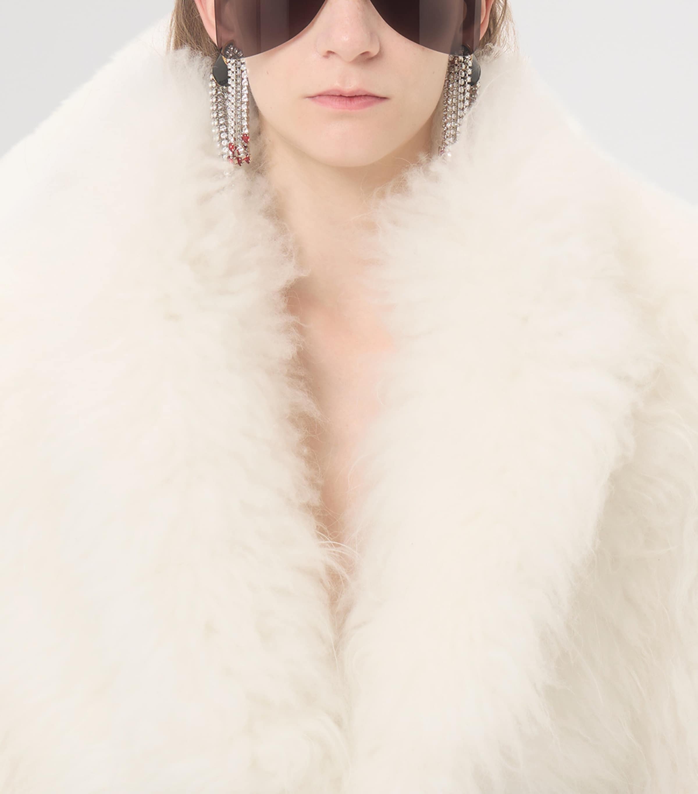 Valentino Womens Fur Bow-Belt Coat Image 7