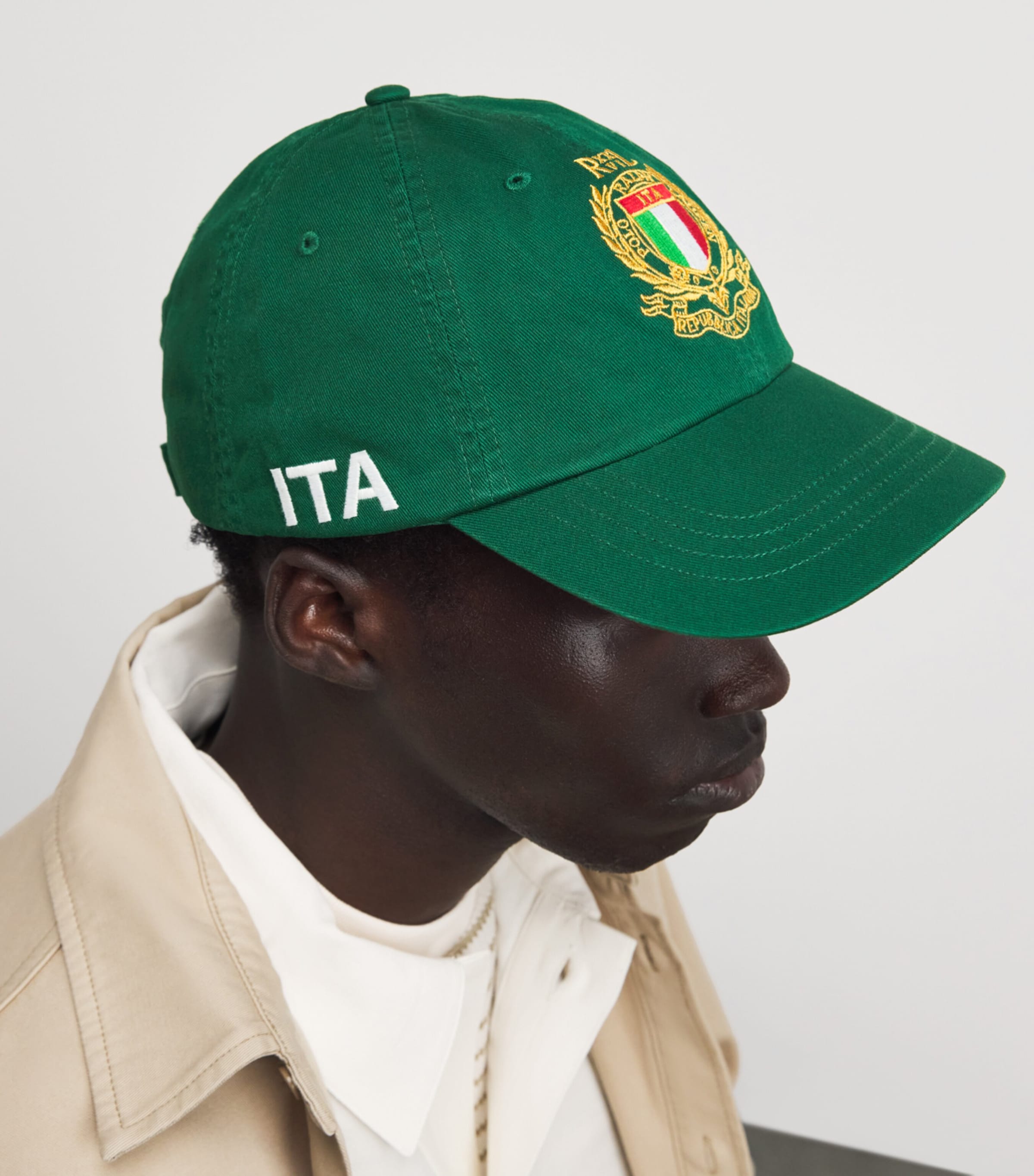 Polo Ralph Lauren Cotton Twill Italy Crest Baseball Cap New Forest Image 2