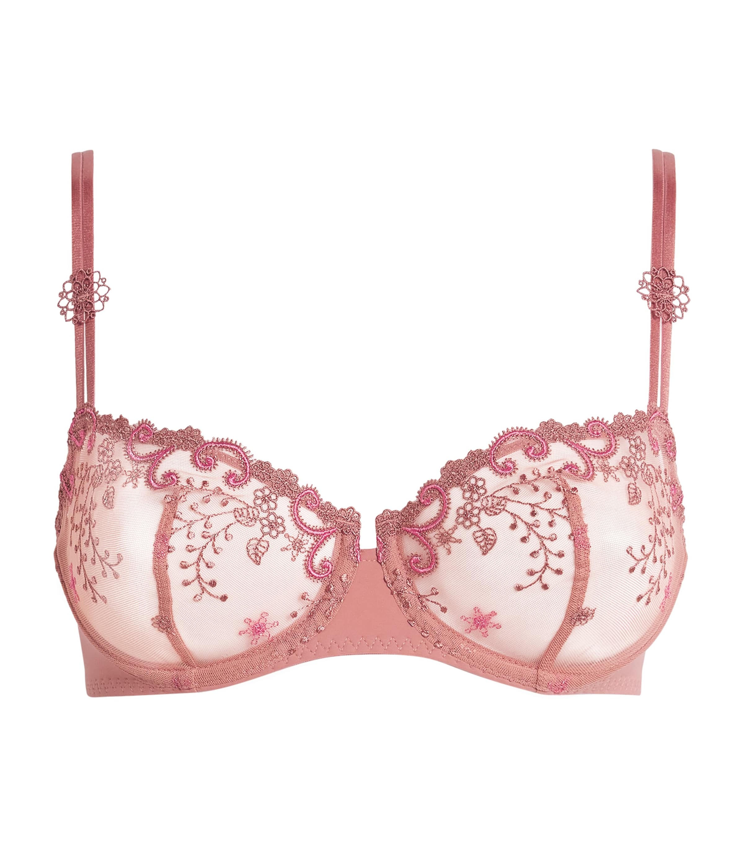 Simone Perele Pink Embroidered Délice Half-Cup Bra | Harrods US
