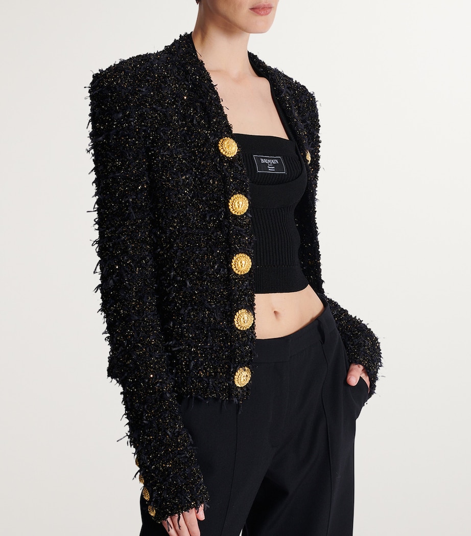 Edge-To-Edge Tweed Jacket EAD NOIR/OR Image 7