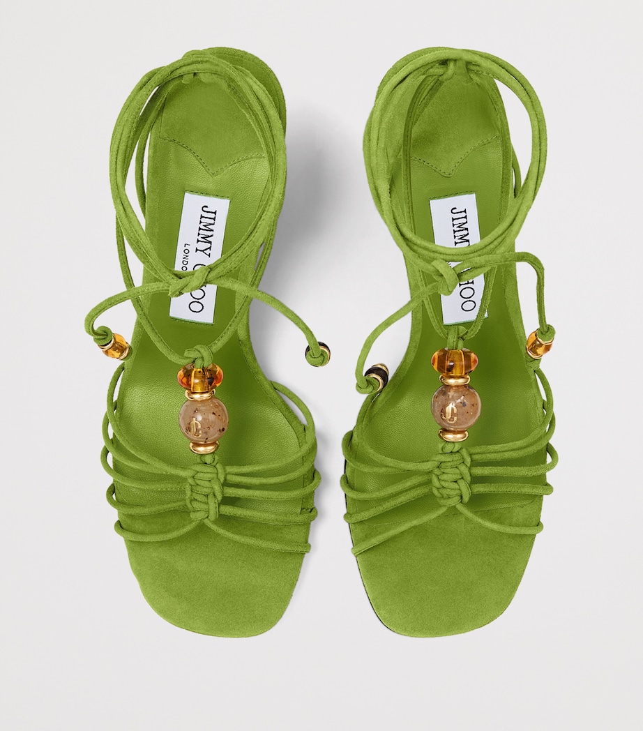 Jimmy Choo Lova 85 Suede Wedge Sandals Clover Mix Image 4